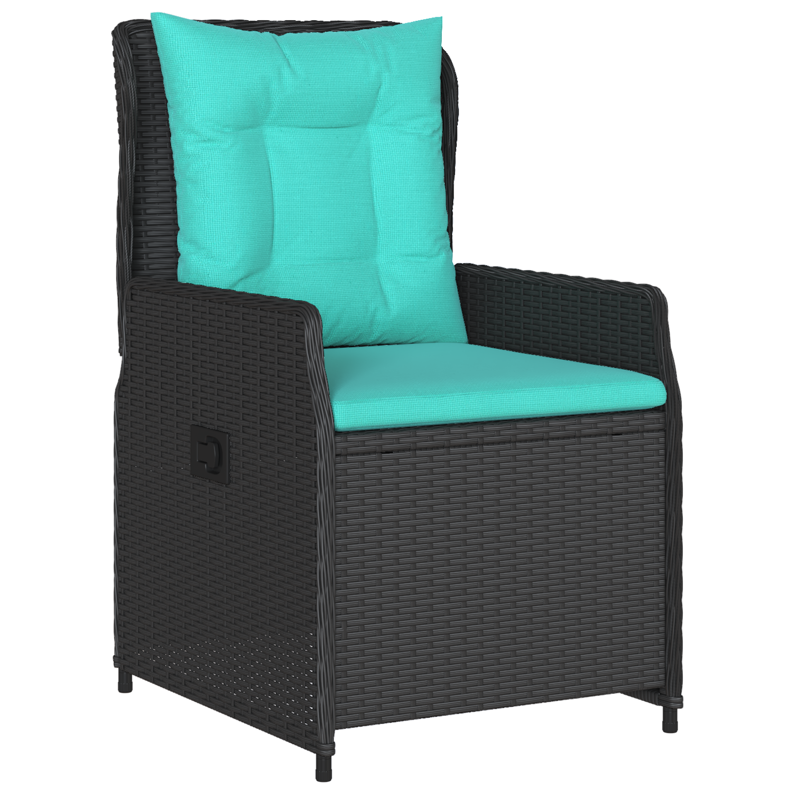 Комплект от 7 Части Градинска Трапеза Черен Полирани Ратан - Image 6