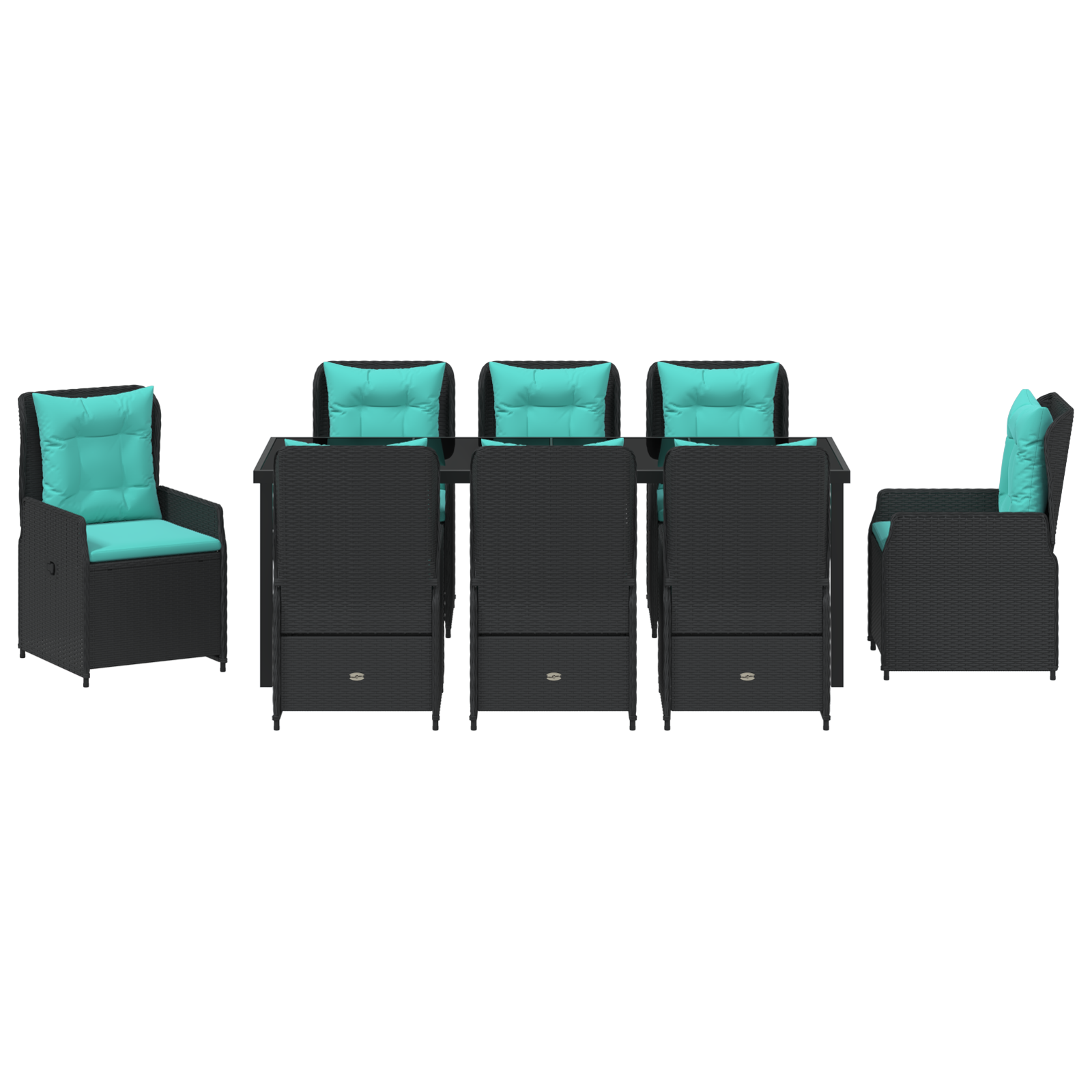 9 Частен градински комплект от черен поли ратан - Image 7