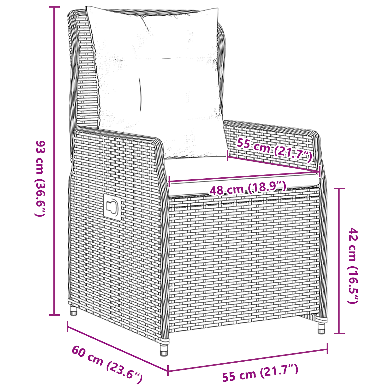 9 Частен градински комплект от черен поли ратан - Image 10
