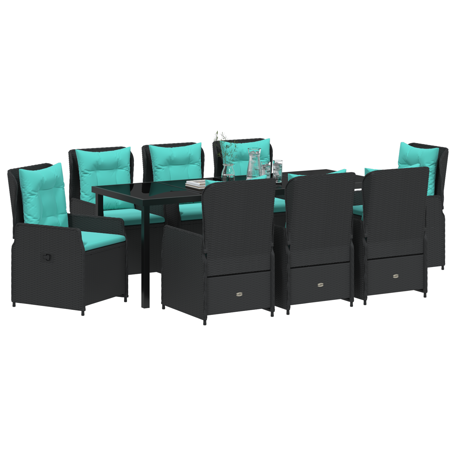 9 Частен градински комплект от черен поли ратан - Image 3