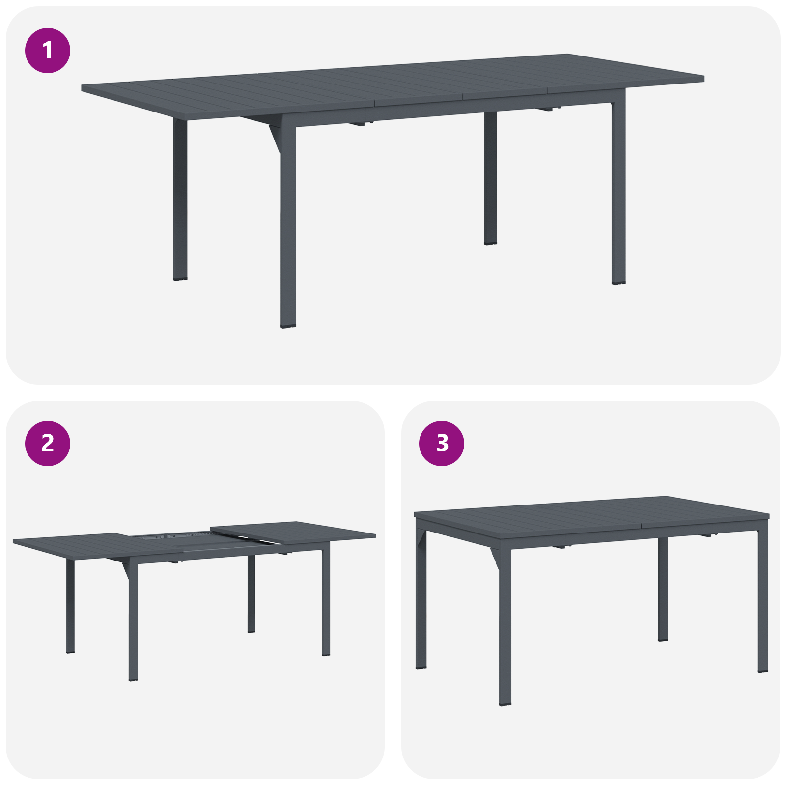Extension Tables 2 pcs Anthracite 210x90x73 cm Steel - Image 11
