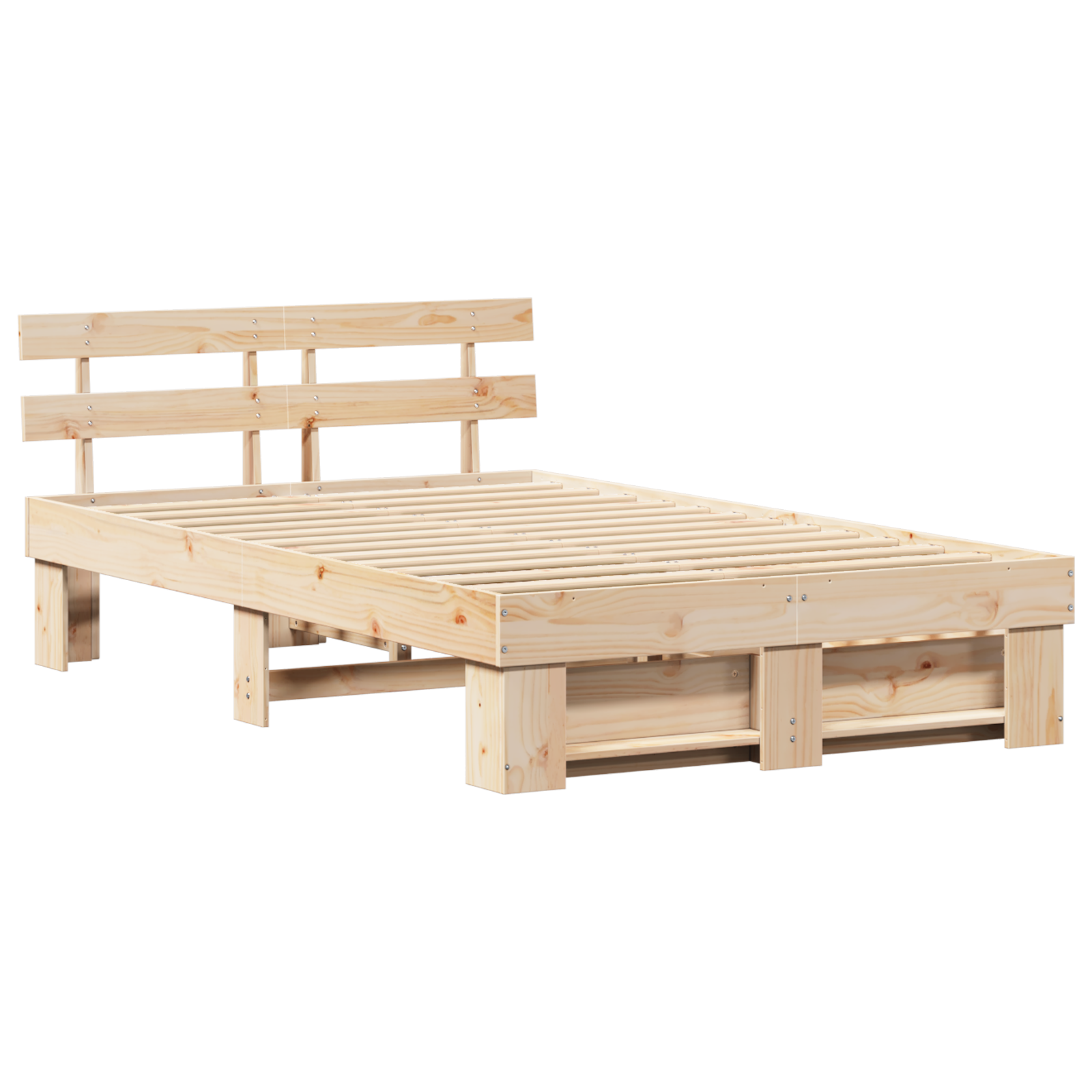 Bed Frame with Drawers 140x190 cm Solid Pine Wood - Image 7