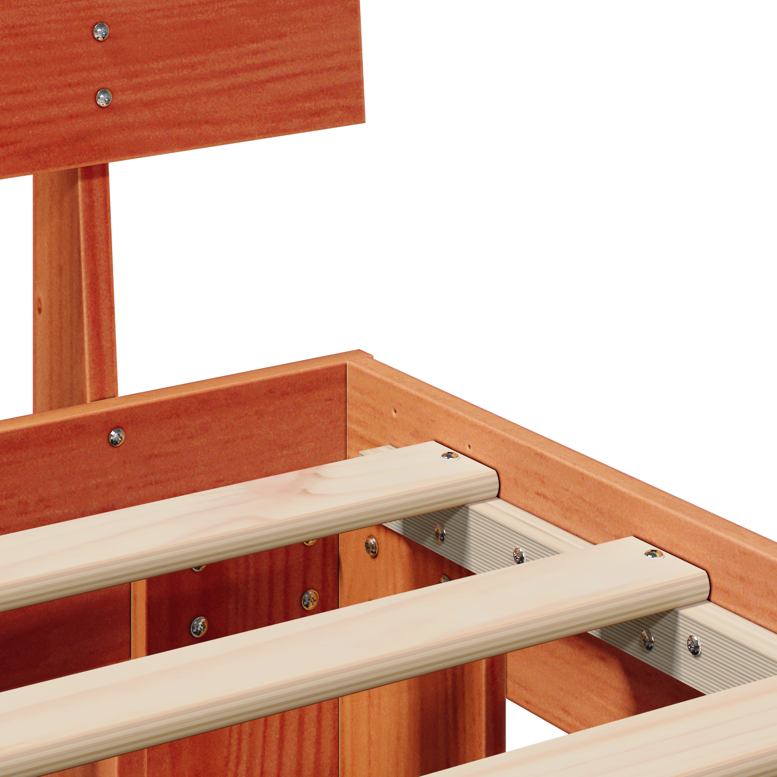 Bed Frame with Drawers Wax Brown 135x190 cm Solid Pine Wood - Image 11