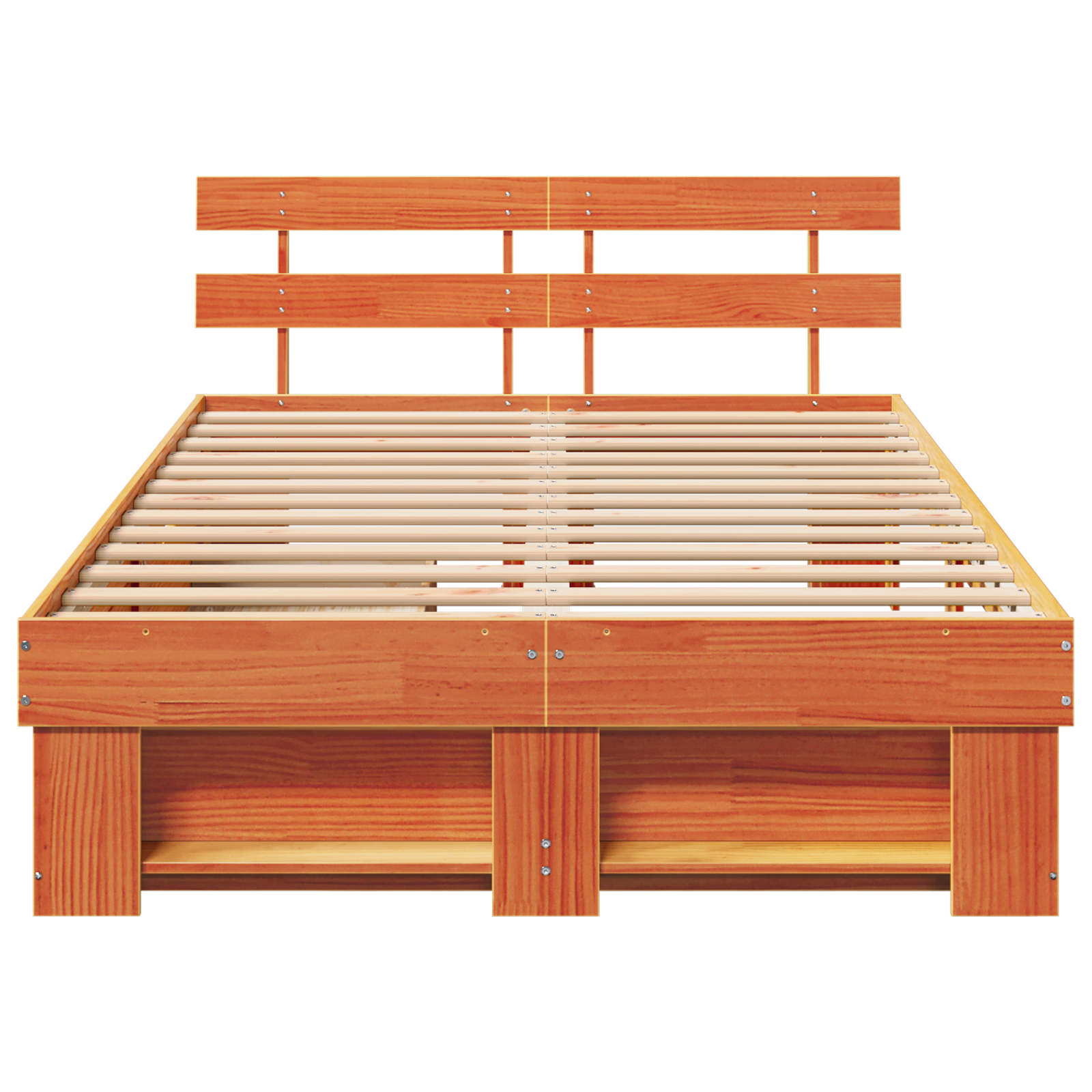 Bed Frame with Drawers Wax Brown 135x190 cm Solid Pine Wood - Image 8