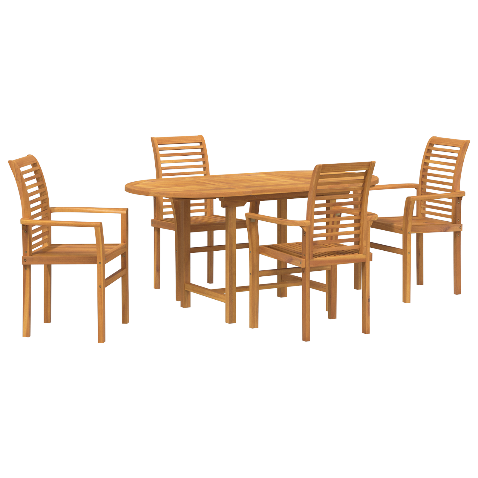 5 Piece Garden Dining Set Solid Wood Teak - Image 2