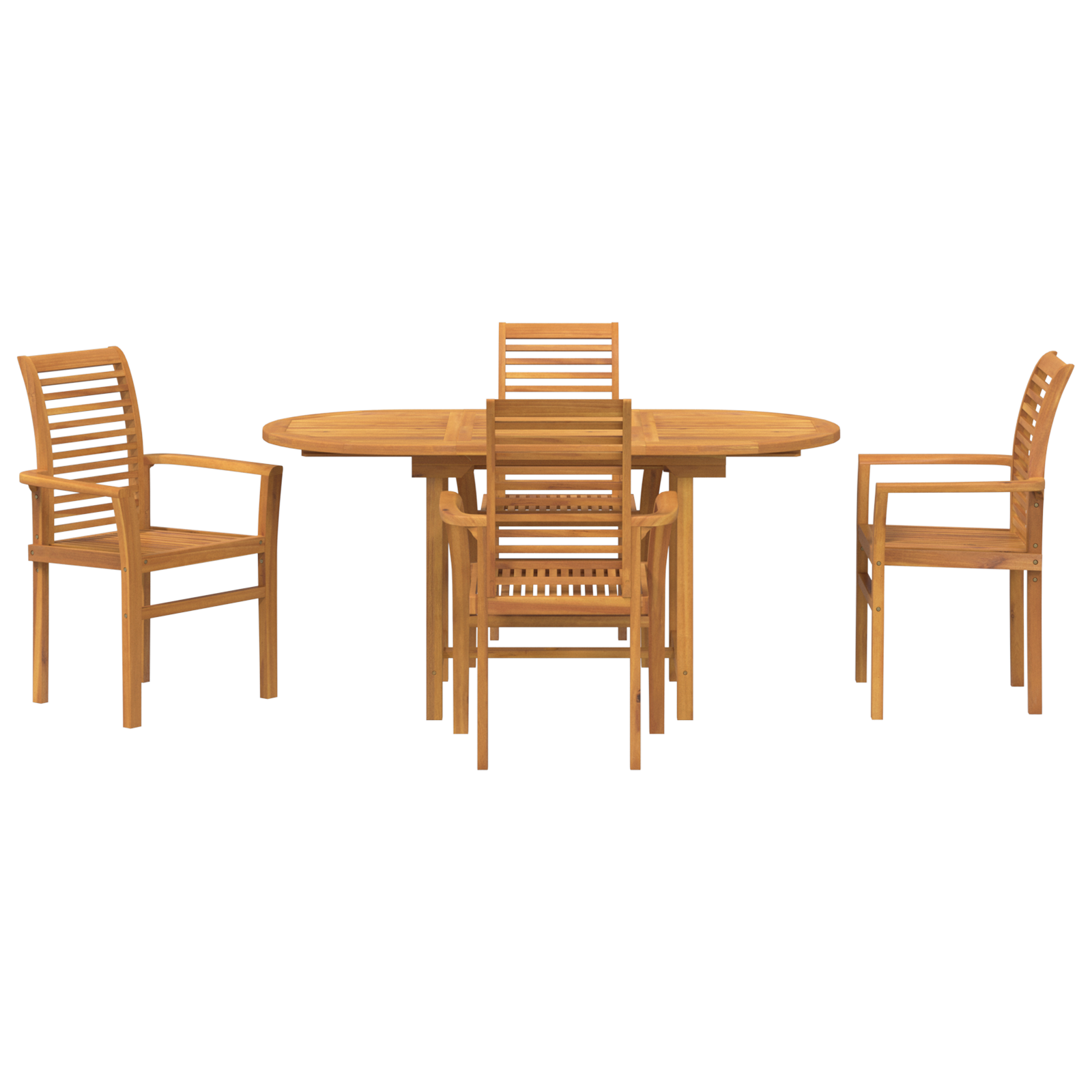 5 Piece Garden Dining Set Solid Wood Teak - Image 7