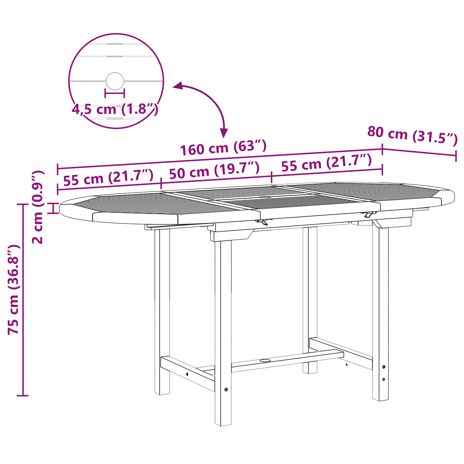 5 Piece Garden Dining Set Solid Wood Teak - Image 11