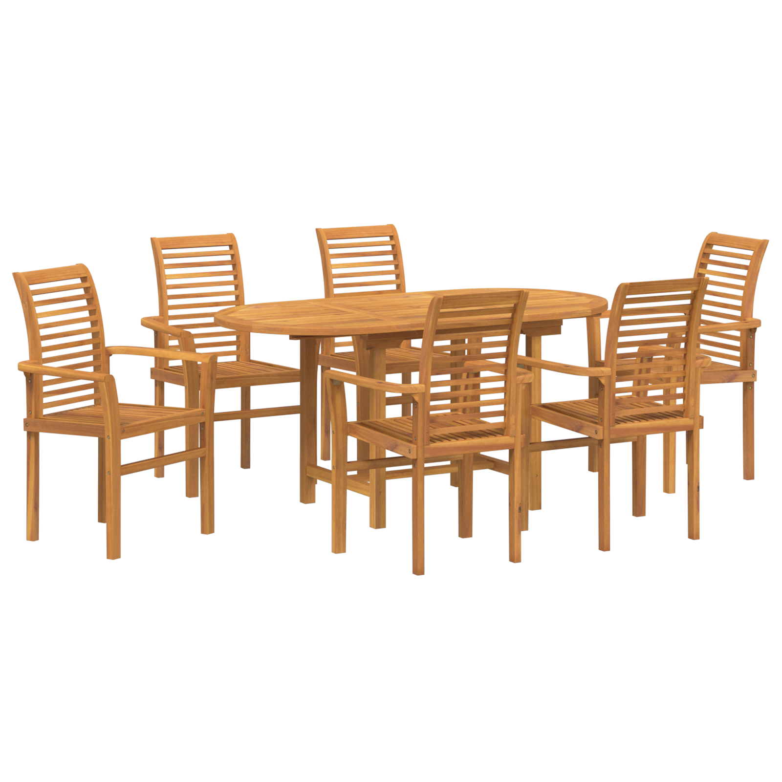 7 Piece Garden Dining Set Solid Wood Teak - Image 2