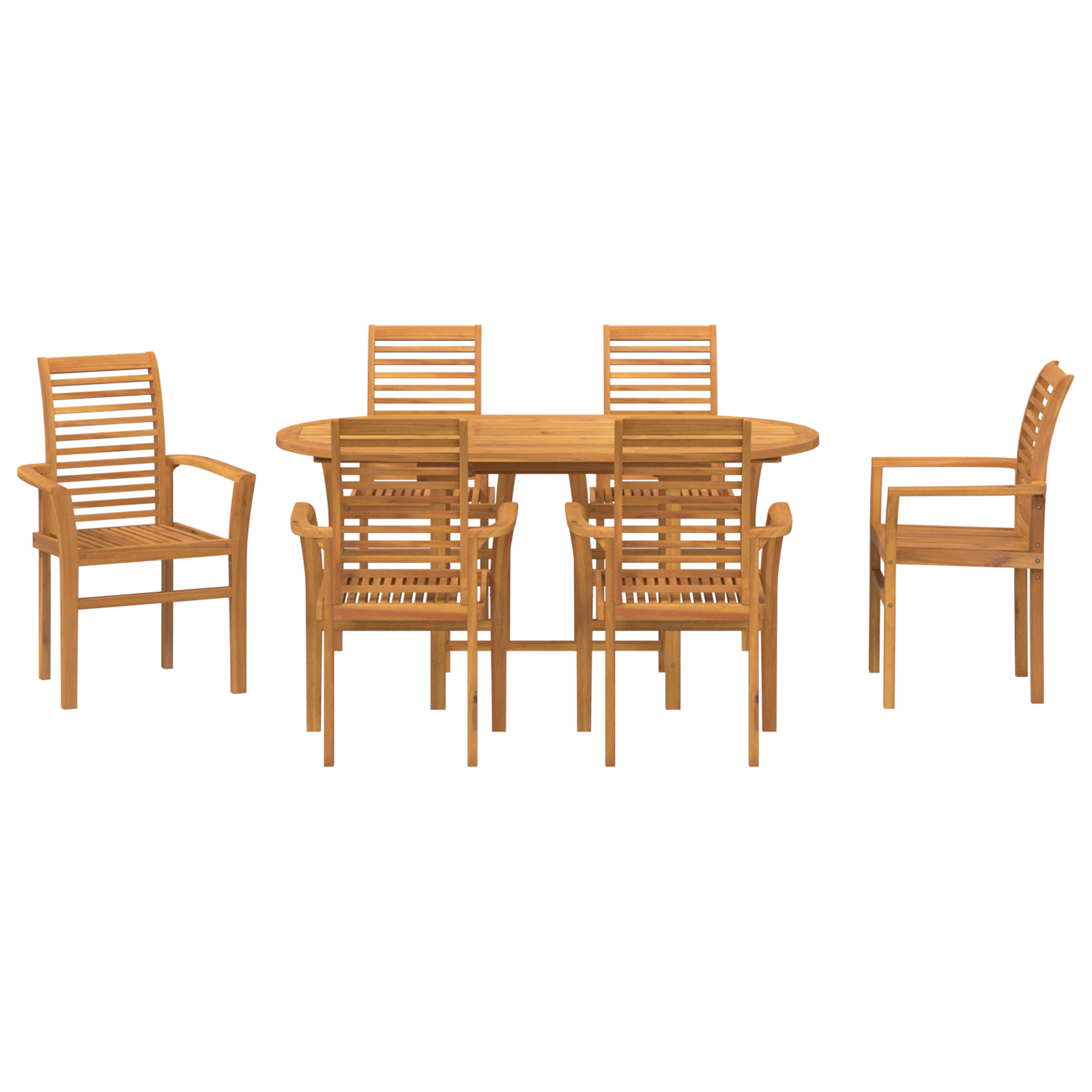7 Piece Garden Dining Set Solid Wood Teak - Image 7