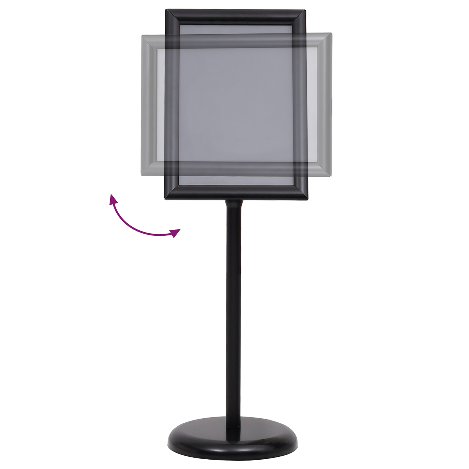 A3 Pedestal Poster Stands 2 pcs Black Aluminium Alloy - Image 2