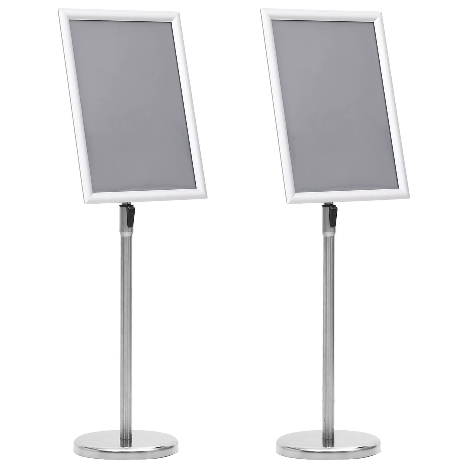 A3 Pedestal Poster Stands 2 pcs Silver Aluminium Alloy
