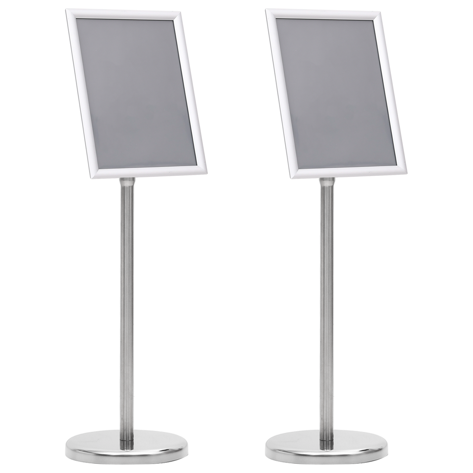 A4 Pedestal Poster Stands 2 pcs Silver Aluminium Alloy