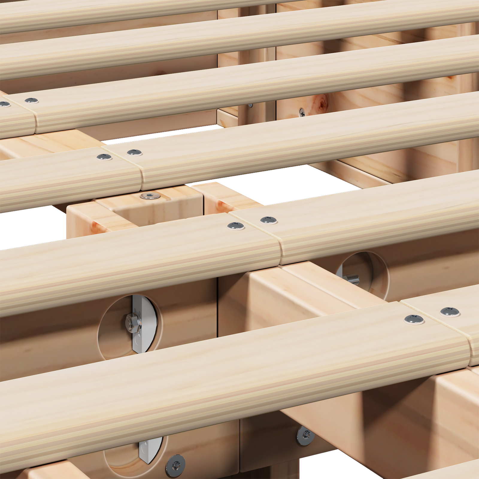 Bedframe Bruin 150 x 200 cm Massief grenenhout