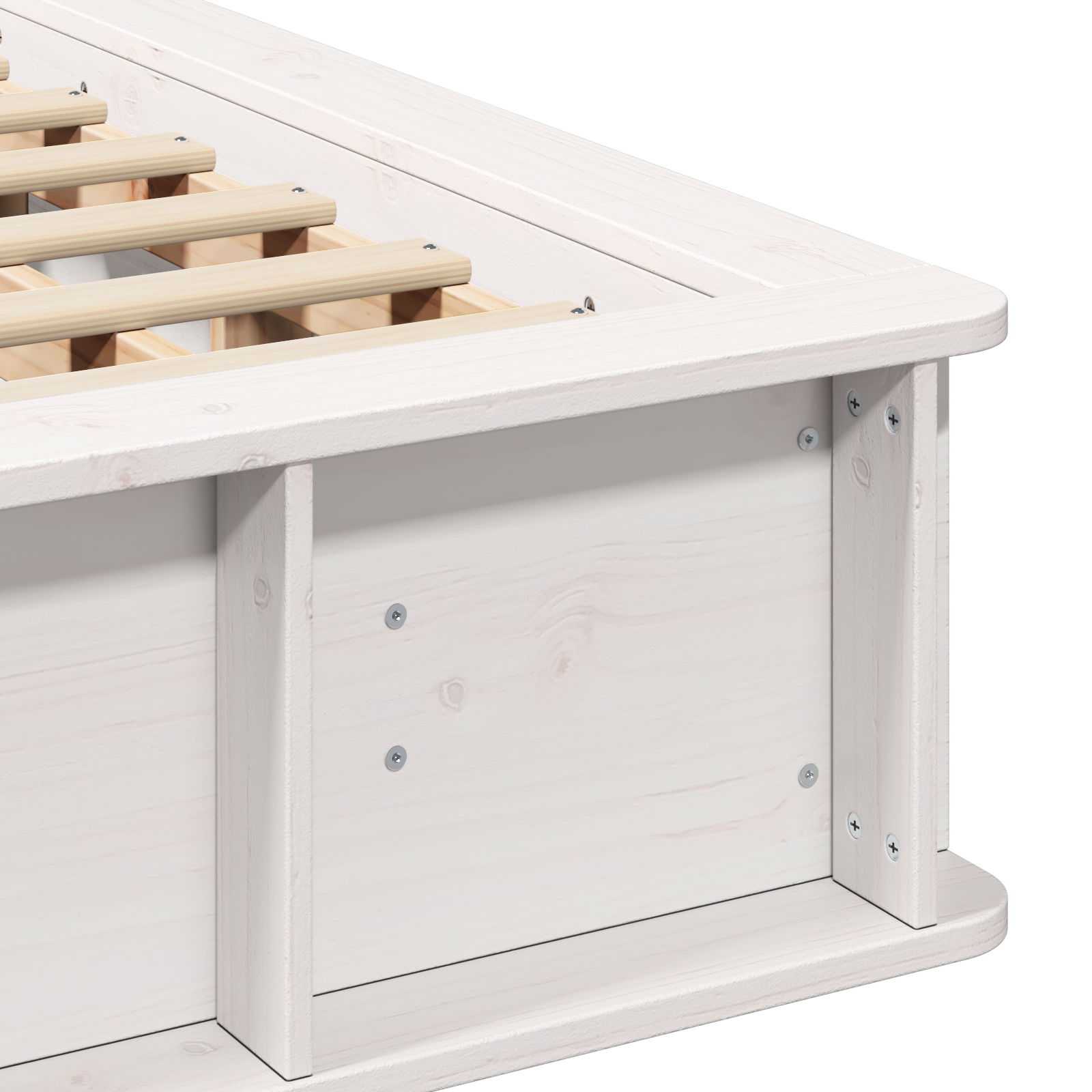 Bedframe Wit 150 x 200 cm Massief grenenhout