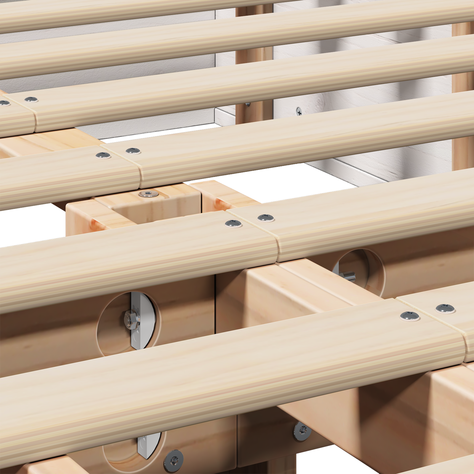 Bedframe Wit 150 x 200 cm Massief grenenhout
