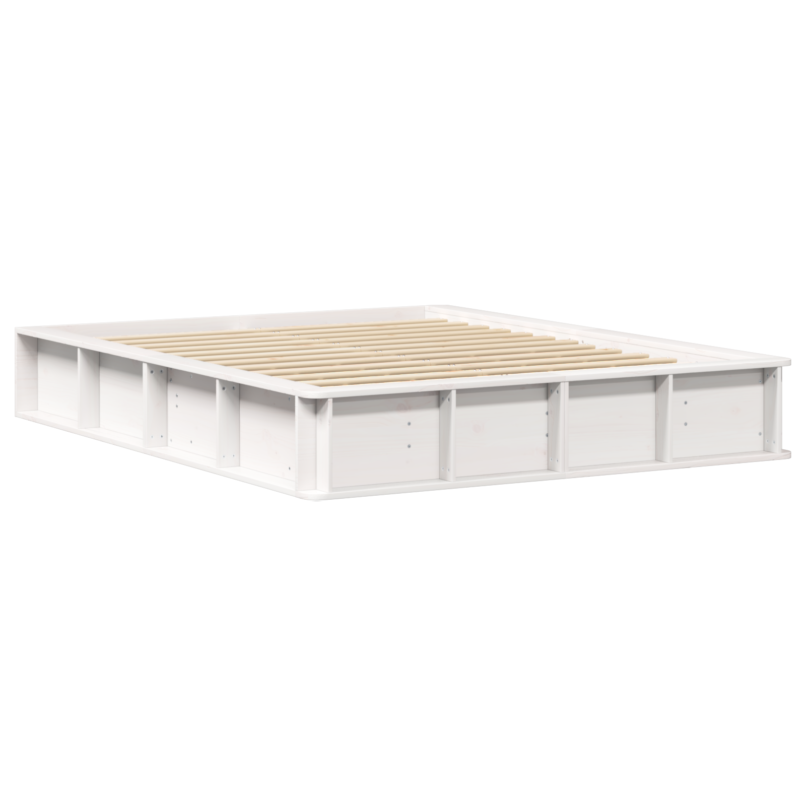 Bedframe Wit 150 x 200 cm Massief grenenhout