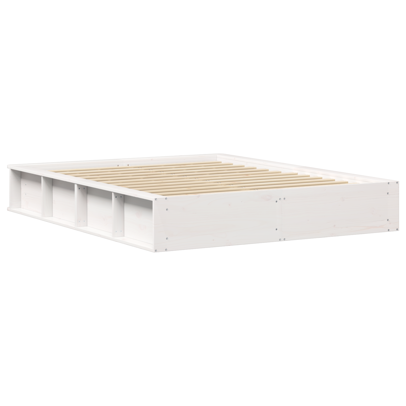 Bedframe Wit 150 x 200 cm Massief grenenhout