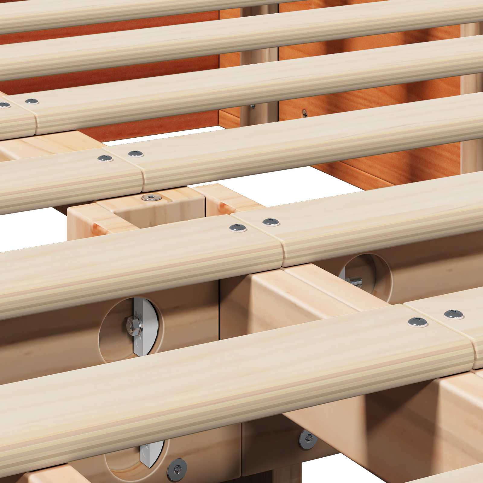Bedframe Wasbruin 150 x 200 cm Massief grenenhout