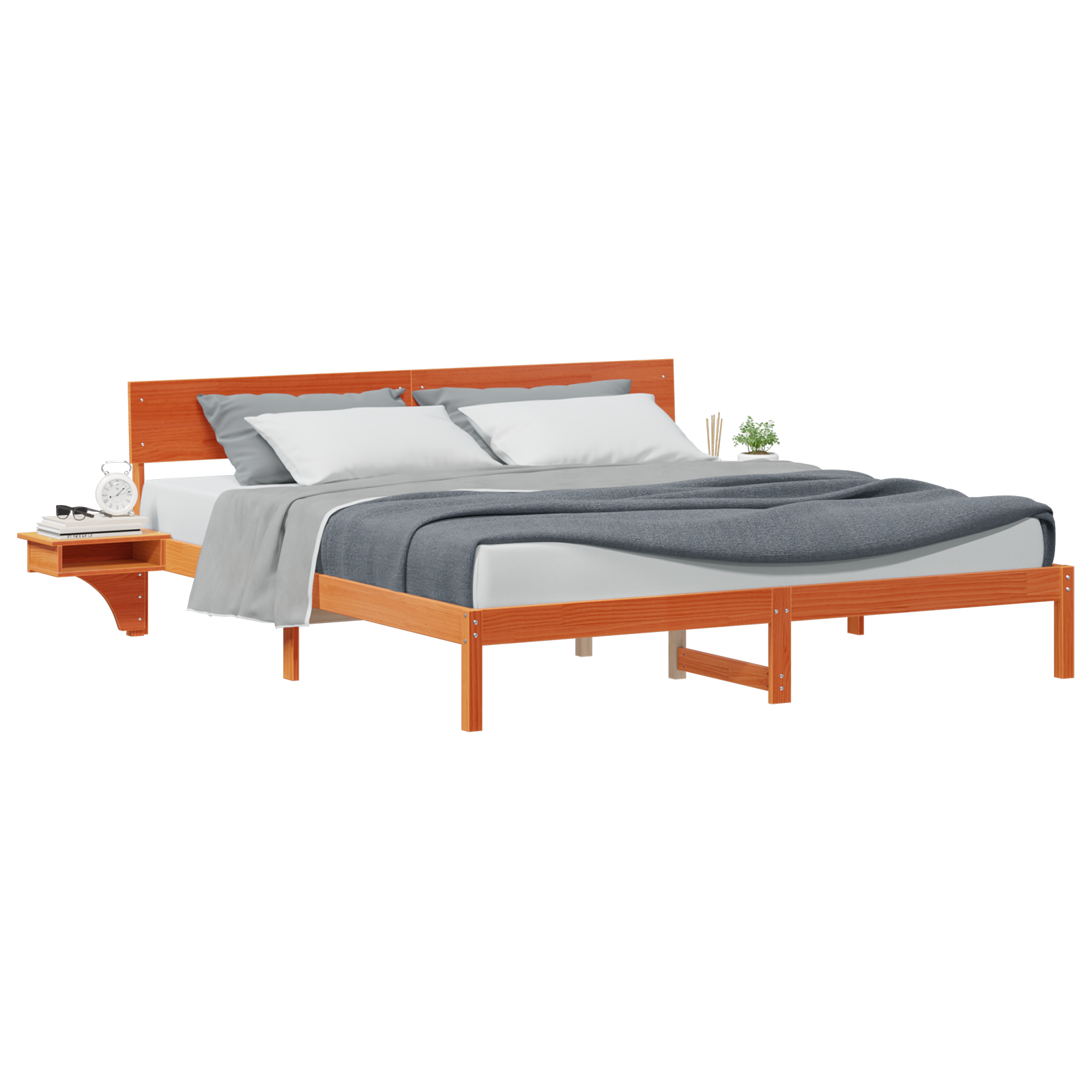Bedframe Wasbruin 200 x 200 cm Massief grenenhout