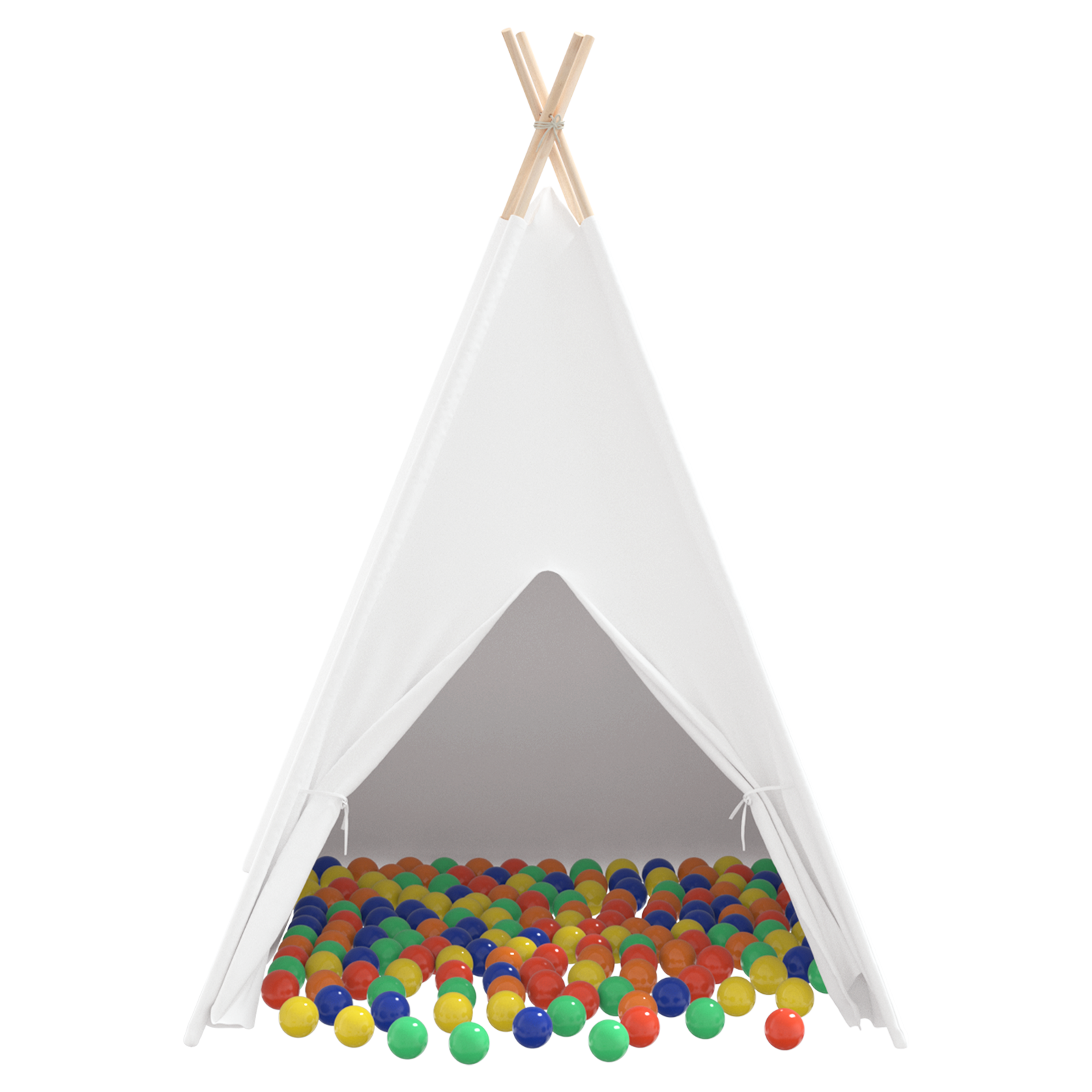Children Teepee Tent with Bag Peach & Playballs Skin White - Image 7