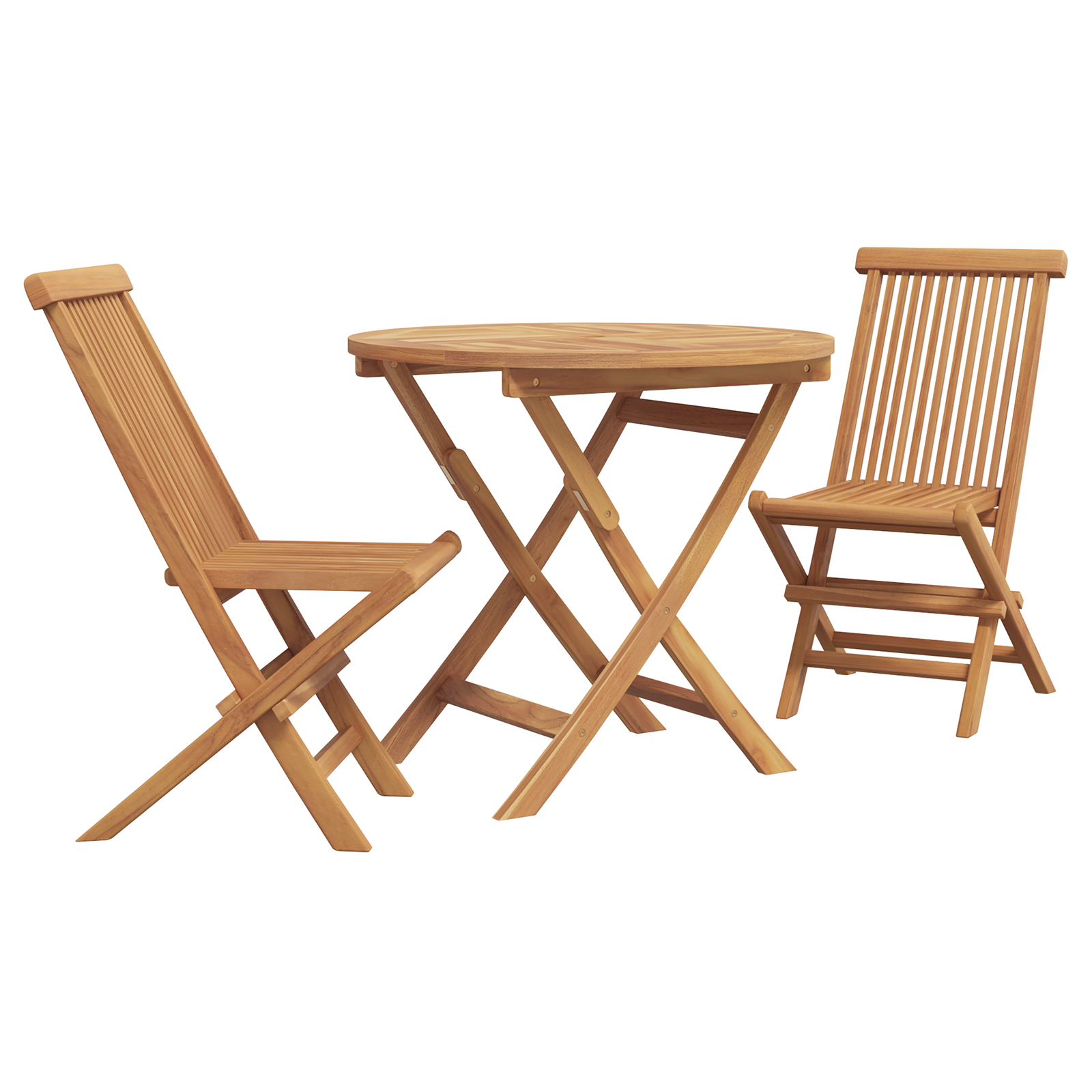 3 Piece Folding Garden Bistro Set Solid Wood Acacia - Image 2