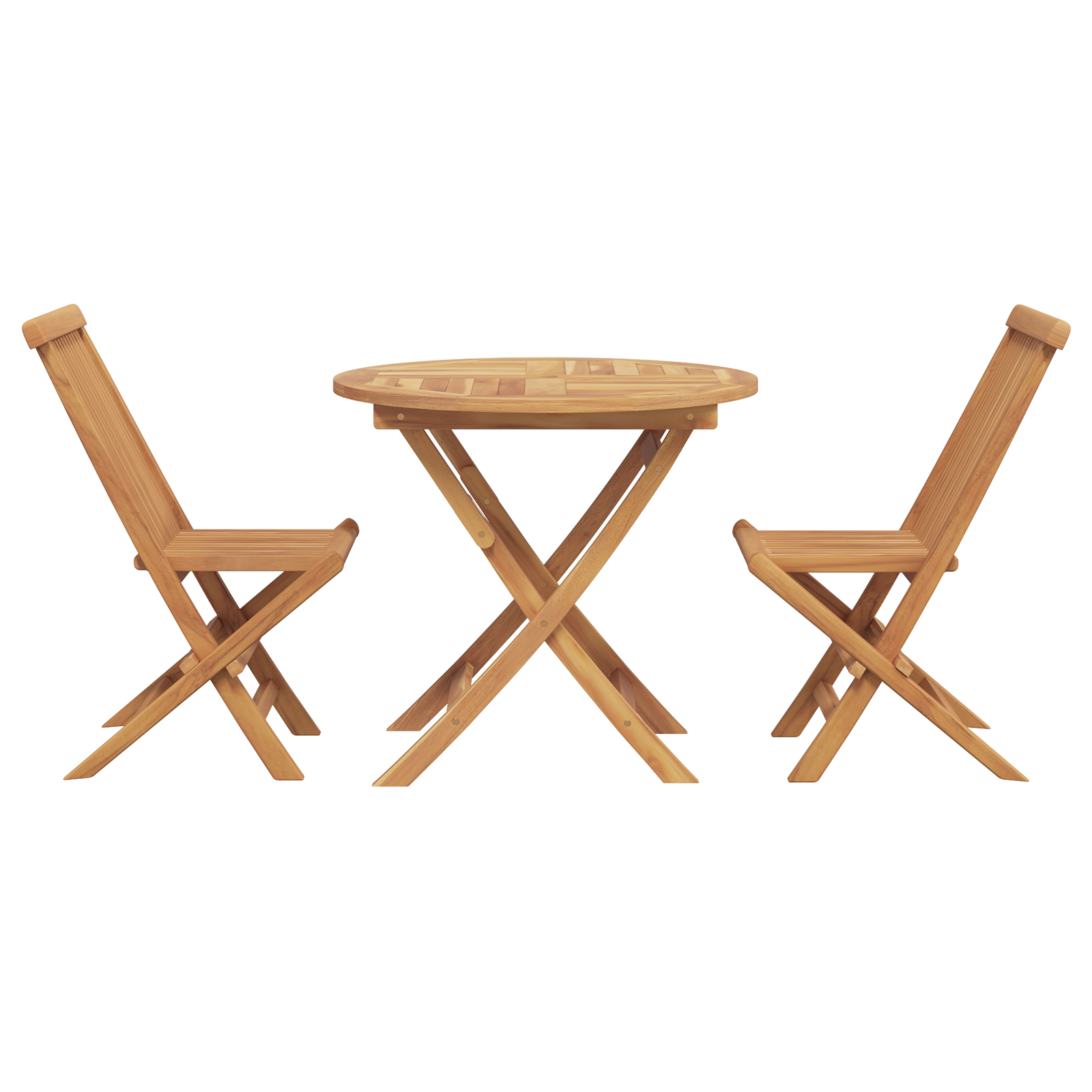 3 Piece Folding Garden Bistro Set Solid Wood Acacia - Image 7