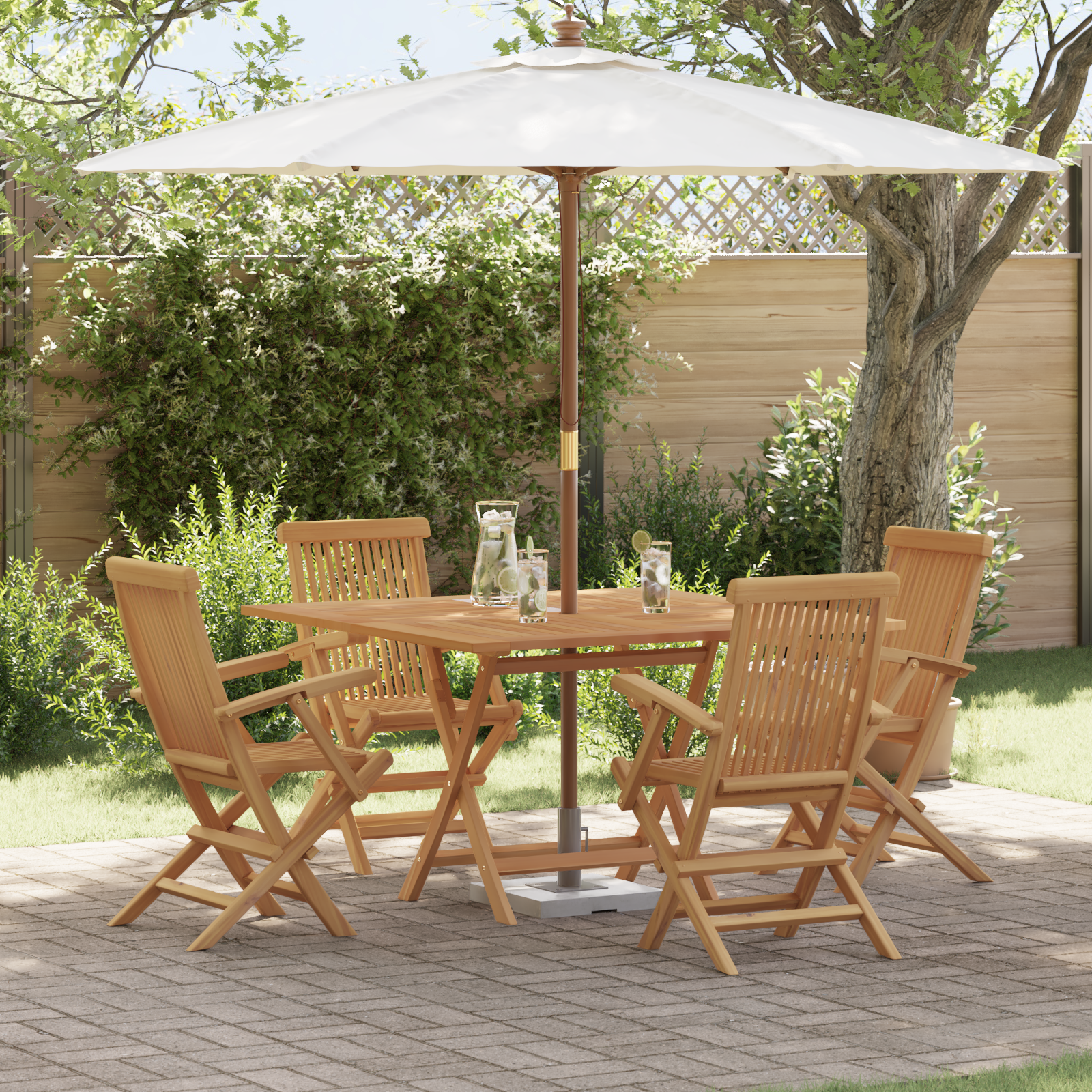 5-delige tuinset massief hout teak