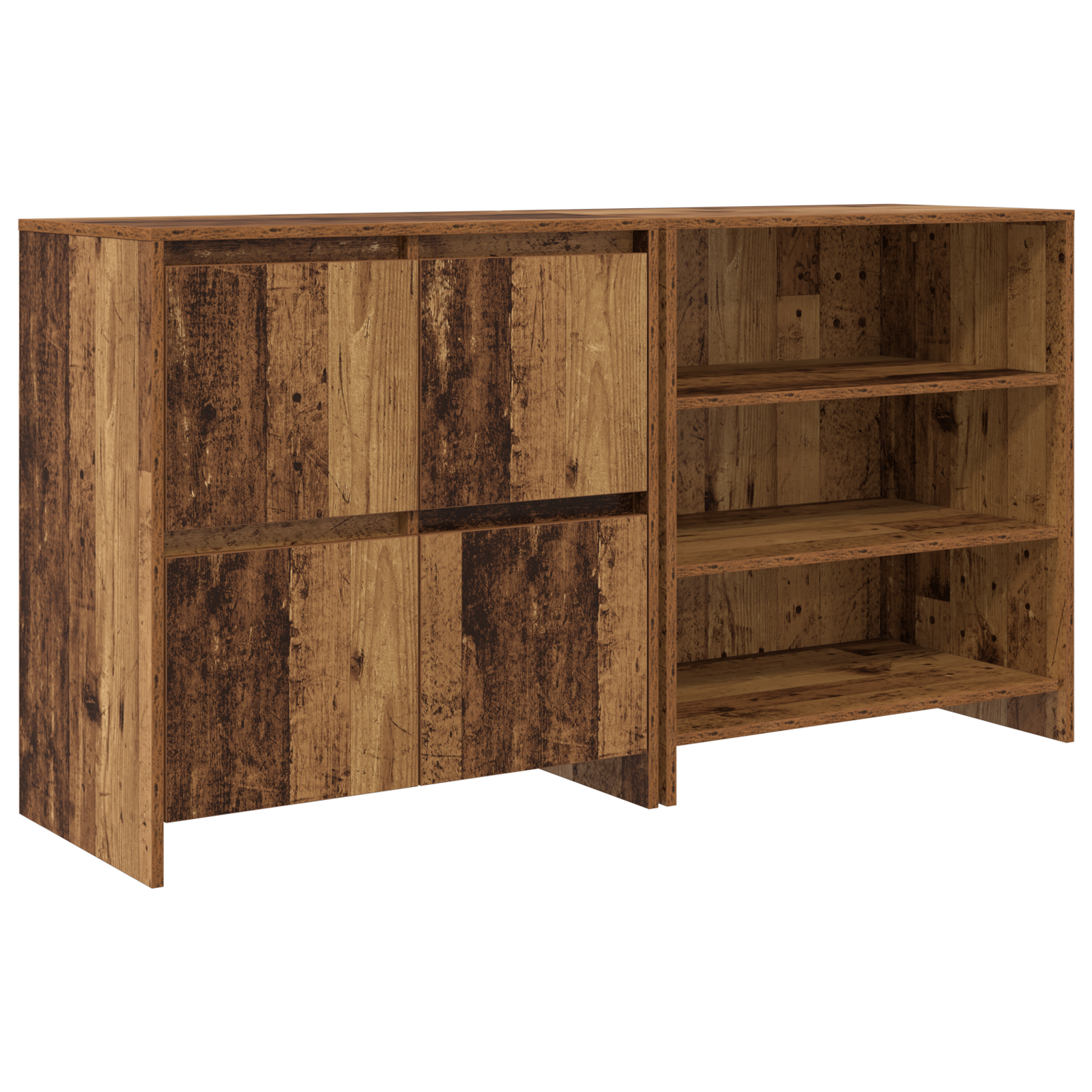 Dressoir met plank 2 pcs Oud hout 70 x 41 x 75 cm Bewerkt hout - Afbeelding 2