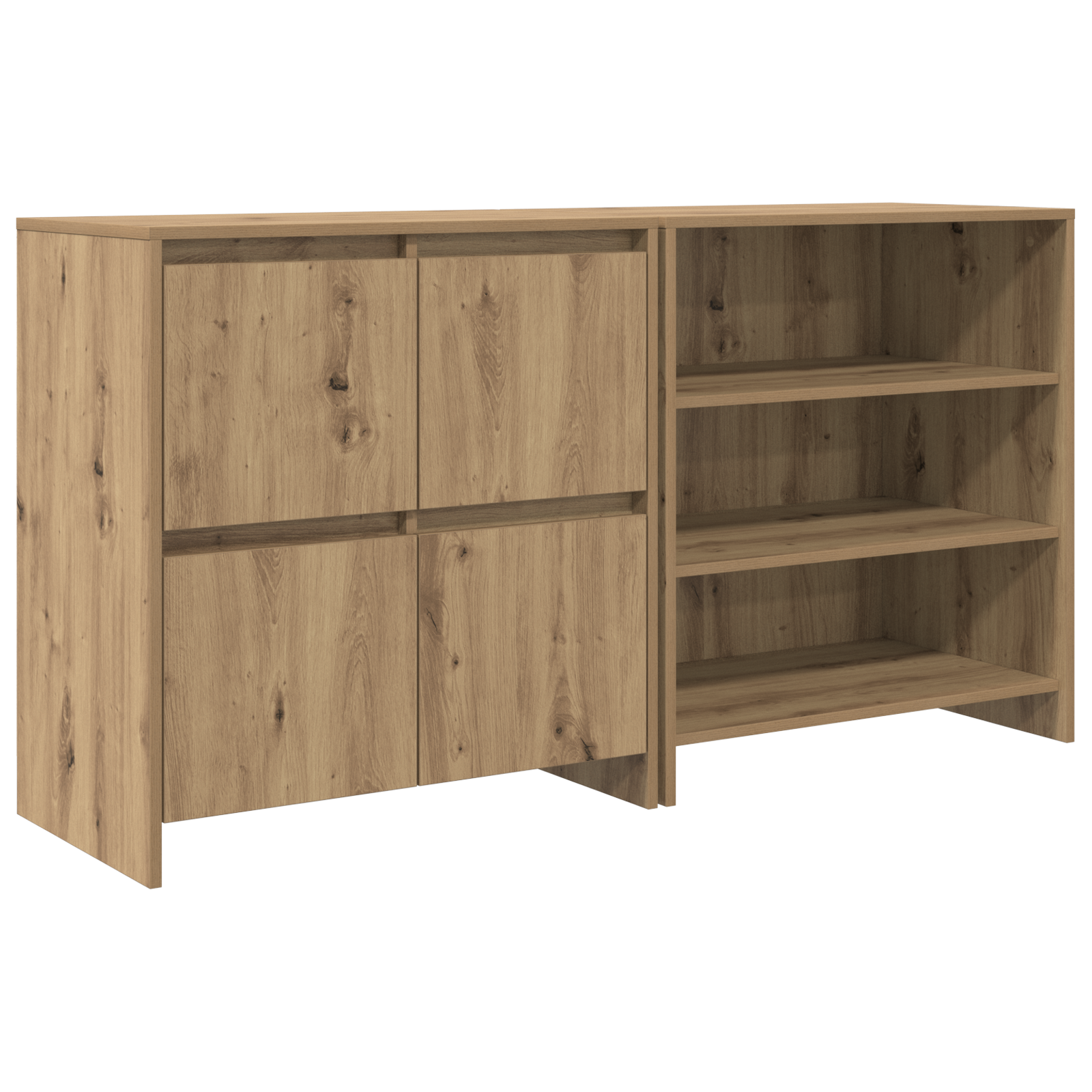 Dressoir 2 pcs artisanaal eikenkleurig 70 x 41 x 75 cm - Afbeelding 2