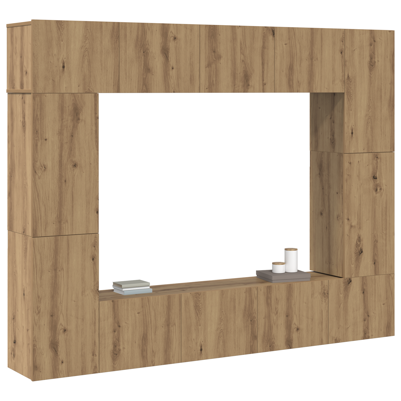 Thumbnail - vidaXL TV-Schrank-Set 8 pcs Eiche handwerklich 80 x 30 x 30 cm