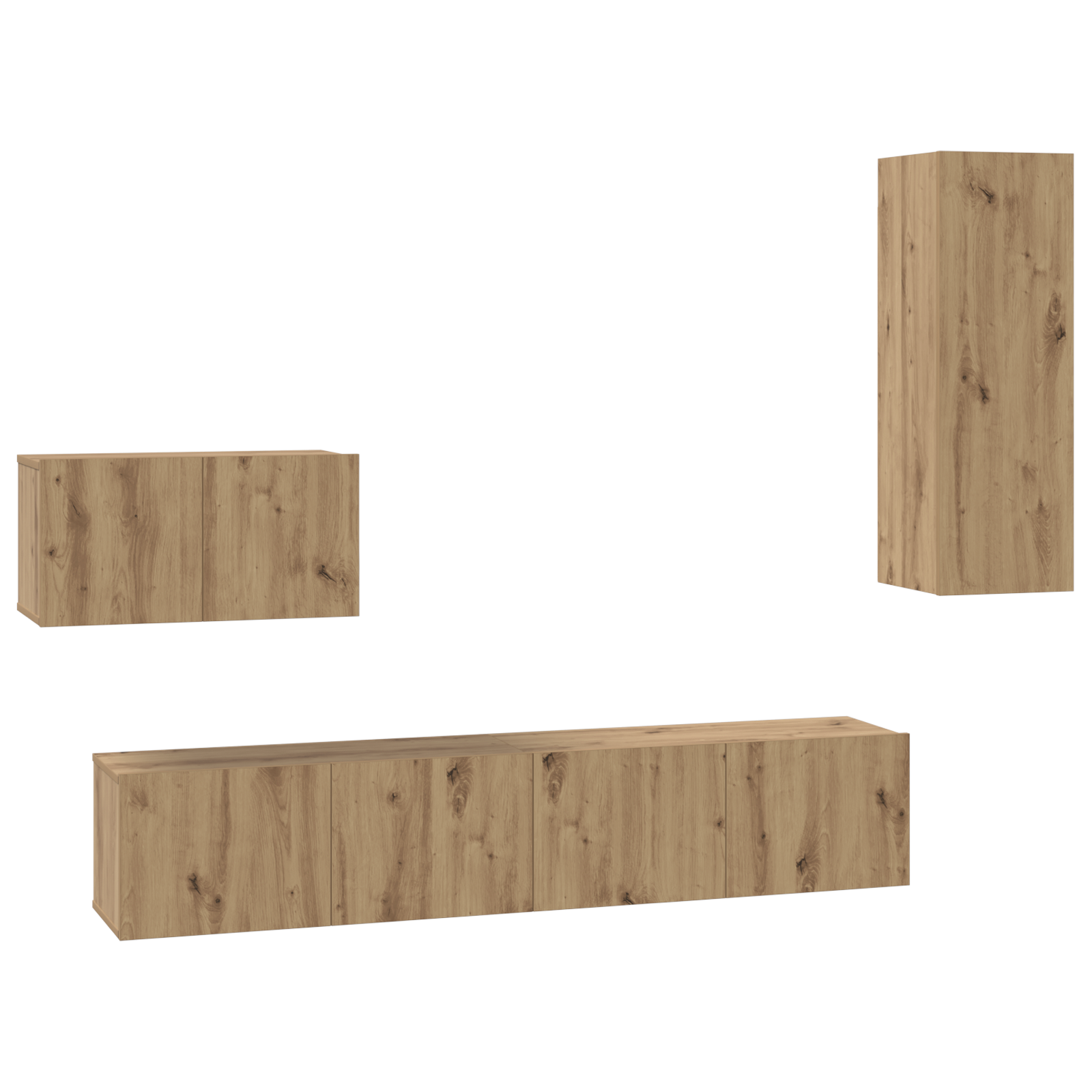 Thumbnail - vidaXL Wand TV Schrank 4 pcs Handwerklich gefertigter Eichenholz