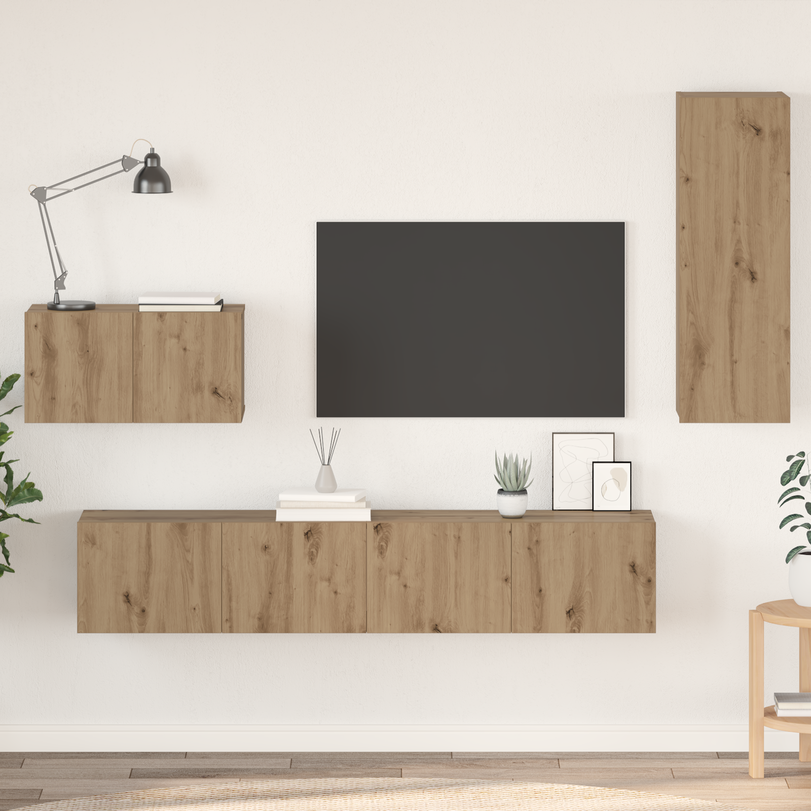 Thumbnail - vidaXL Wand TV Schrank 4 pcs Handwerklich gefertigter Eichenholz