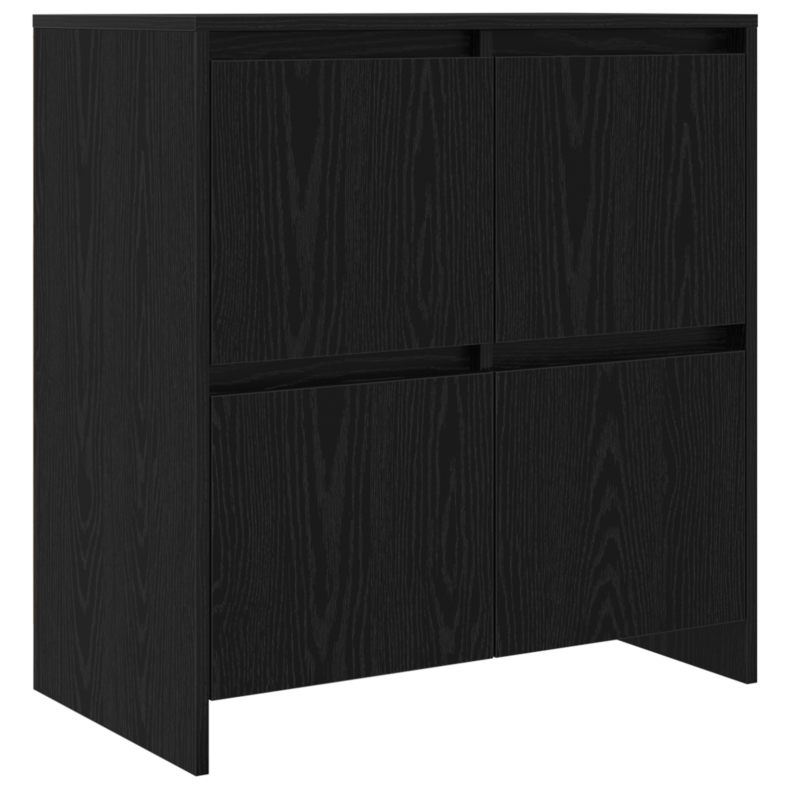 Dressoir 2 pcs Zwart eiken 70 x 41 x 75 cm Bewerkt hout - Afbeelding 5
