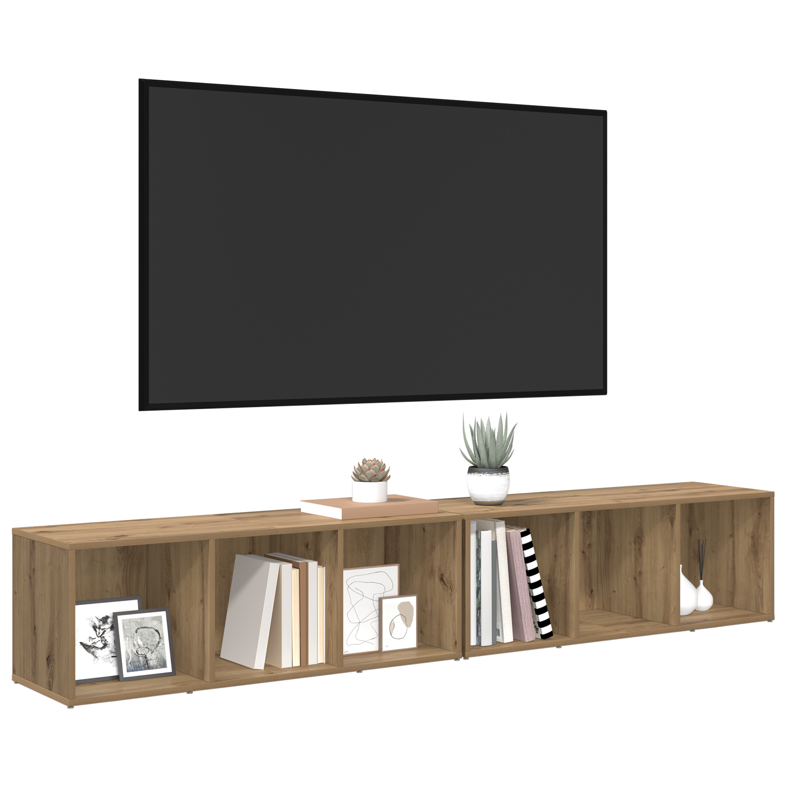 Thumbnail - vidaXL TV-Schrank-Set 2 pcs Artisan Eiche 37 x 35 x 107 cm