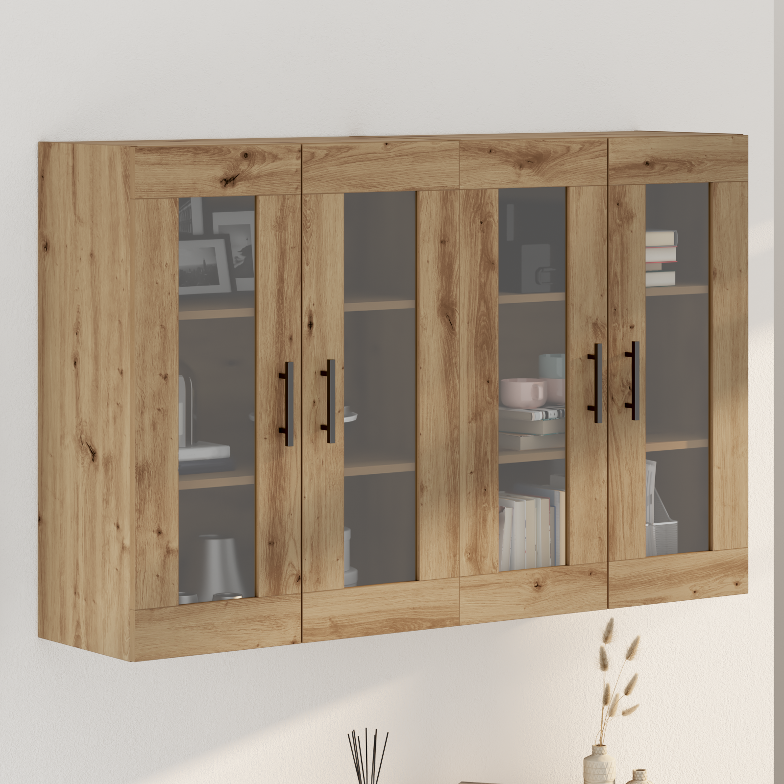 Wall Mounted Cabinets 2 pcs Artisan Oak 69.5x34x90 cm Engineered Wood