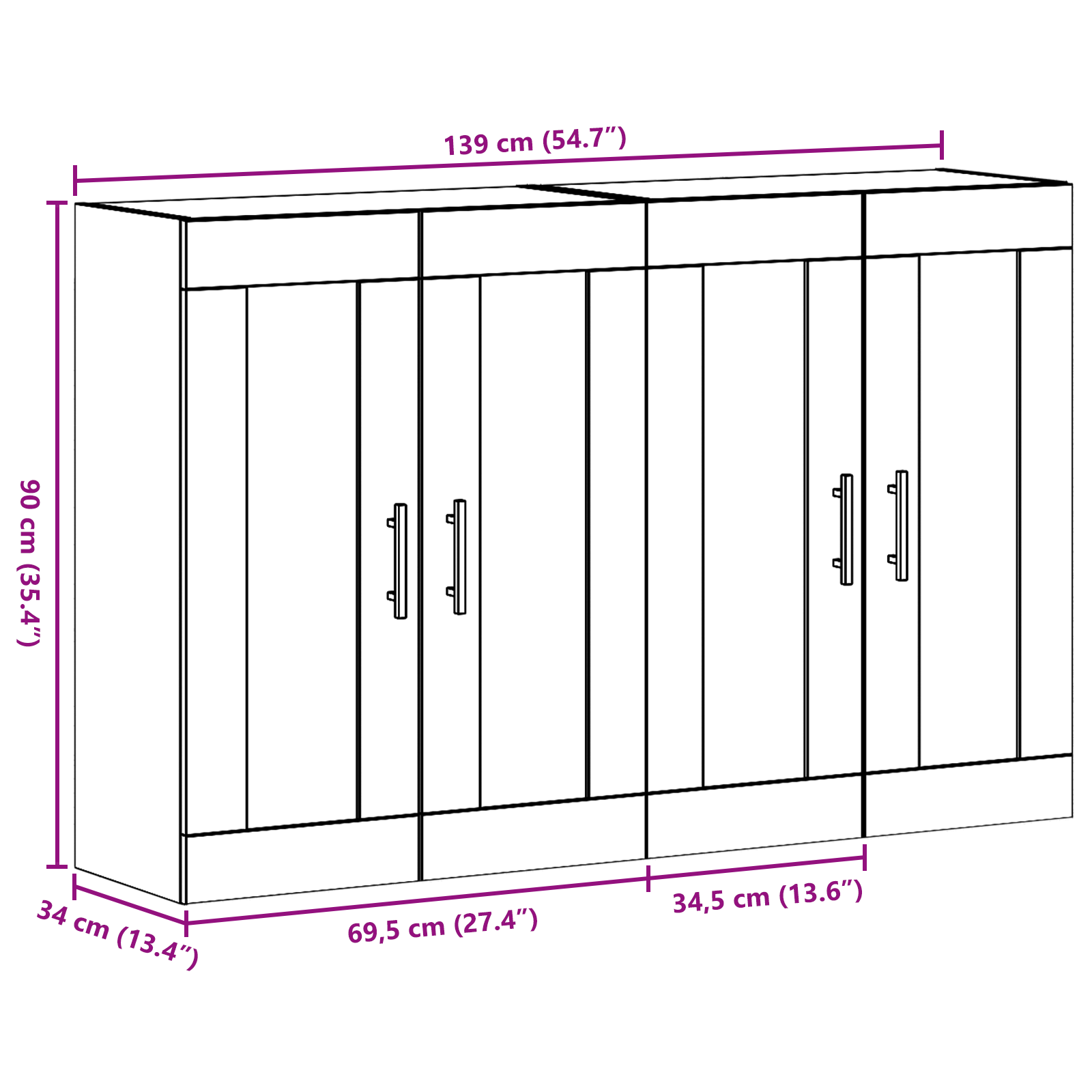Wall Mounted Cabinets 2 pcs Artisan Oak 69.5x34x90 cm Engineered Wood - Image 10