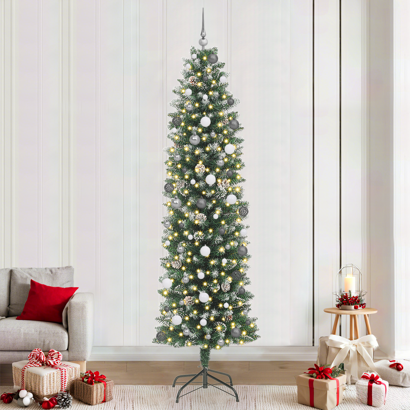 Arbre de Noël artificiel slim Vert 240 cm PVC