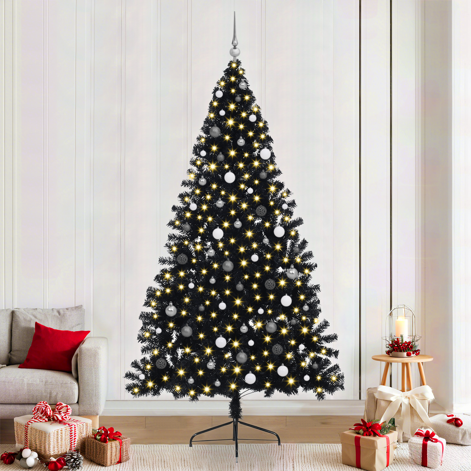 Arbre de Noël artificiel demi Noir 240 cm PVC