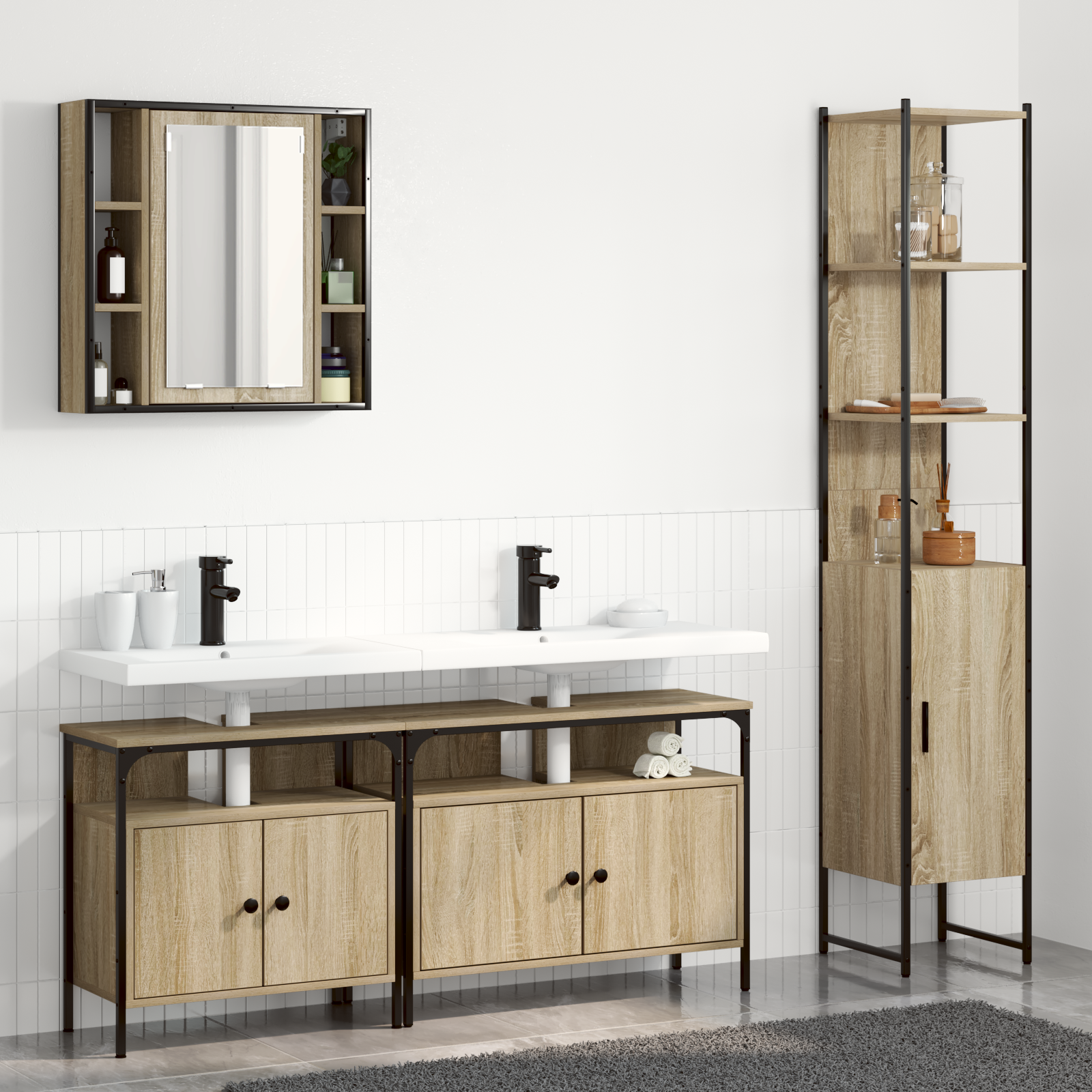 Bathroom Cabinet Set, Bathroom Cabinet Sets, Bathroom Cabinet Set vidaXL - Picture 45 of 104