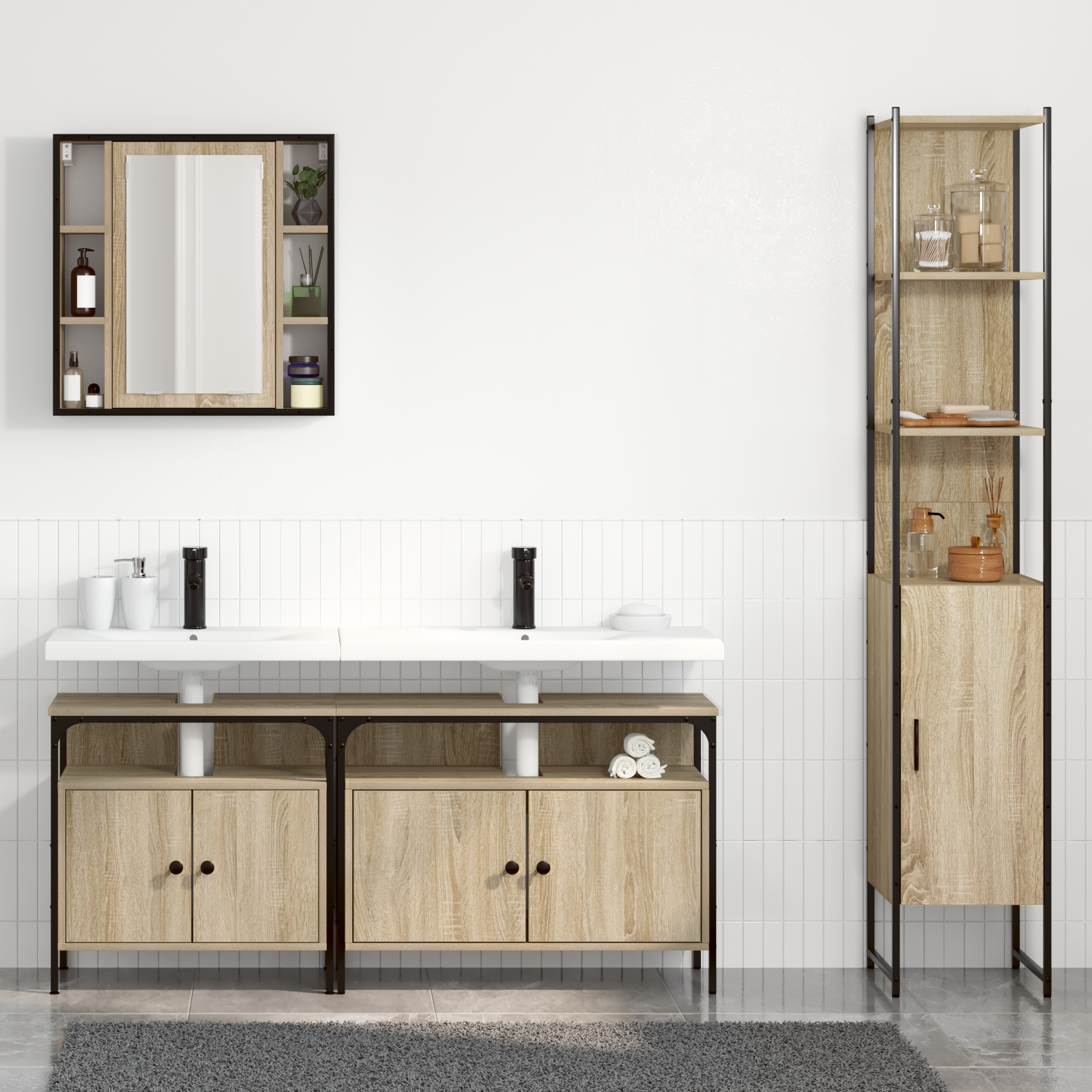 Bathroom Cabinet Set, Bathroom Cabinet Sets, Bathroom Cabinet Set vidaXL - Picture 48 of 104