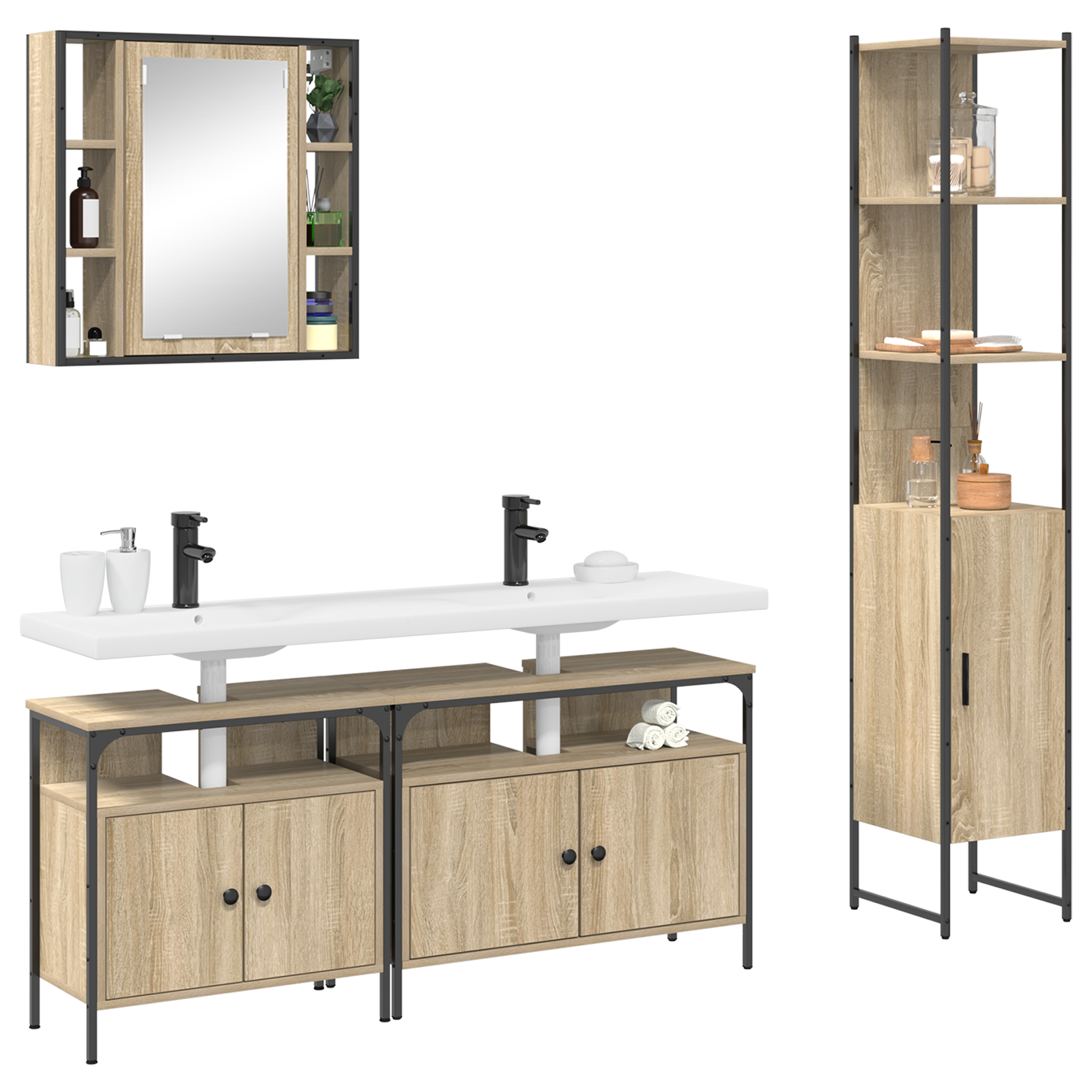 Bathroom Cabinet Set, Bathroom Cabinet Sets, Bathroom Cabinet Set vidaXL - Picture 47 of 104