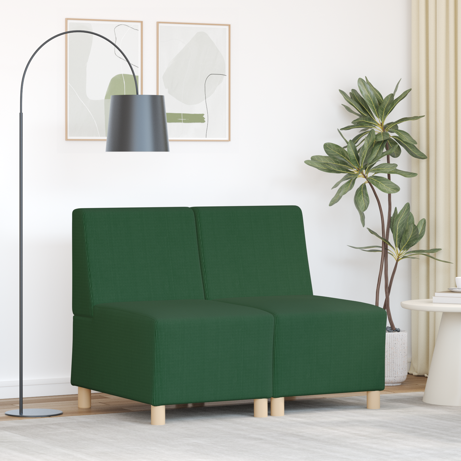 vidaXL Unitate Sofa Modulară Fără Brațe 2 pcs Verde junglă