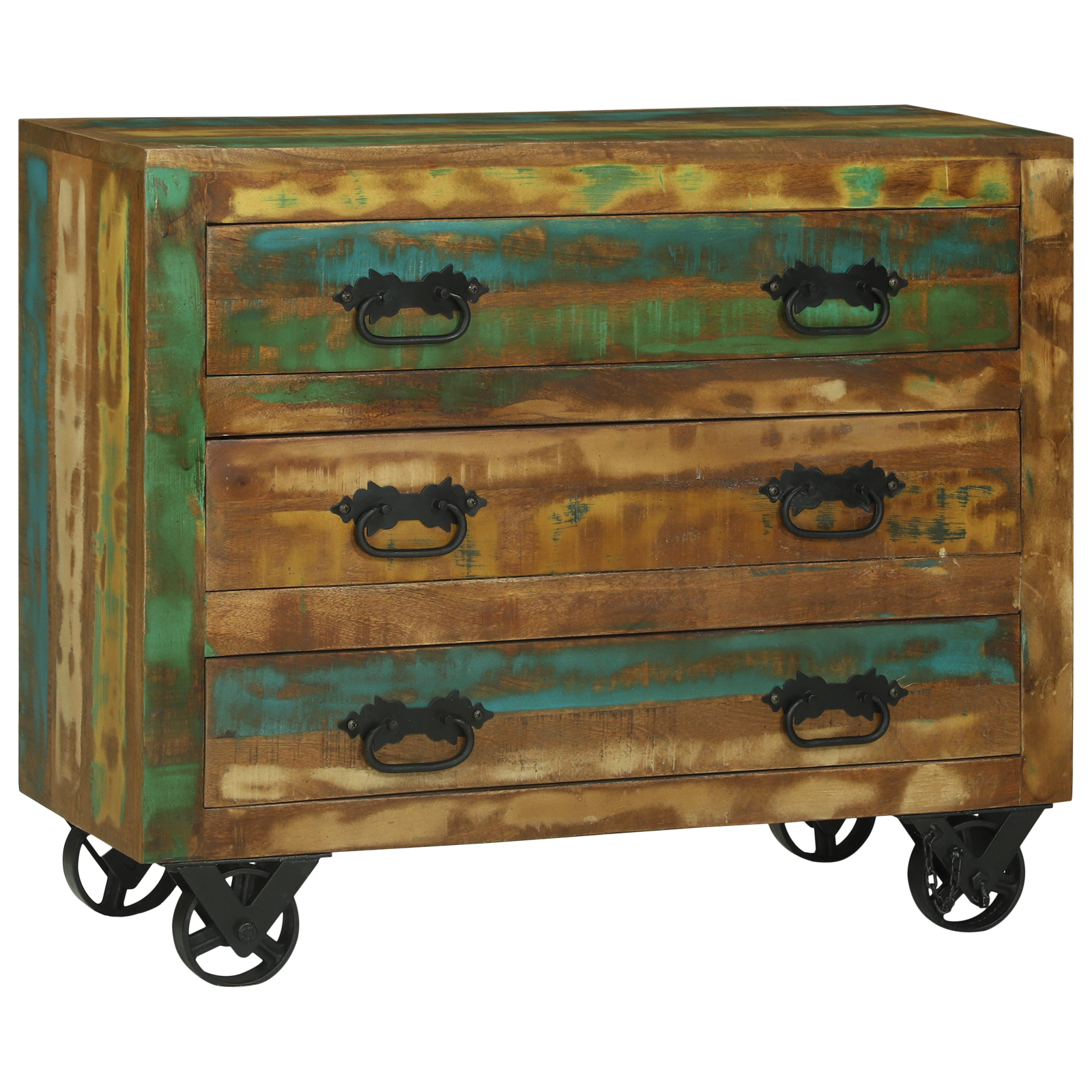 Dressoir met 3 Lades 80x30x65 cm Massief Hout Gerecycled