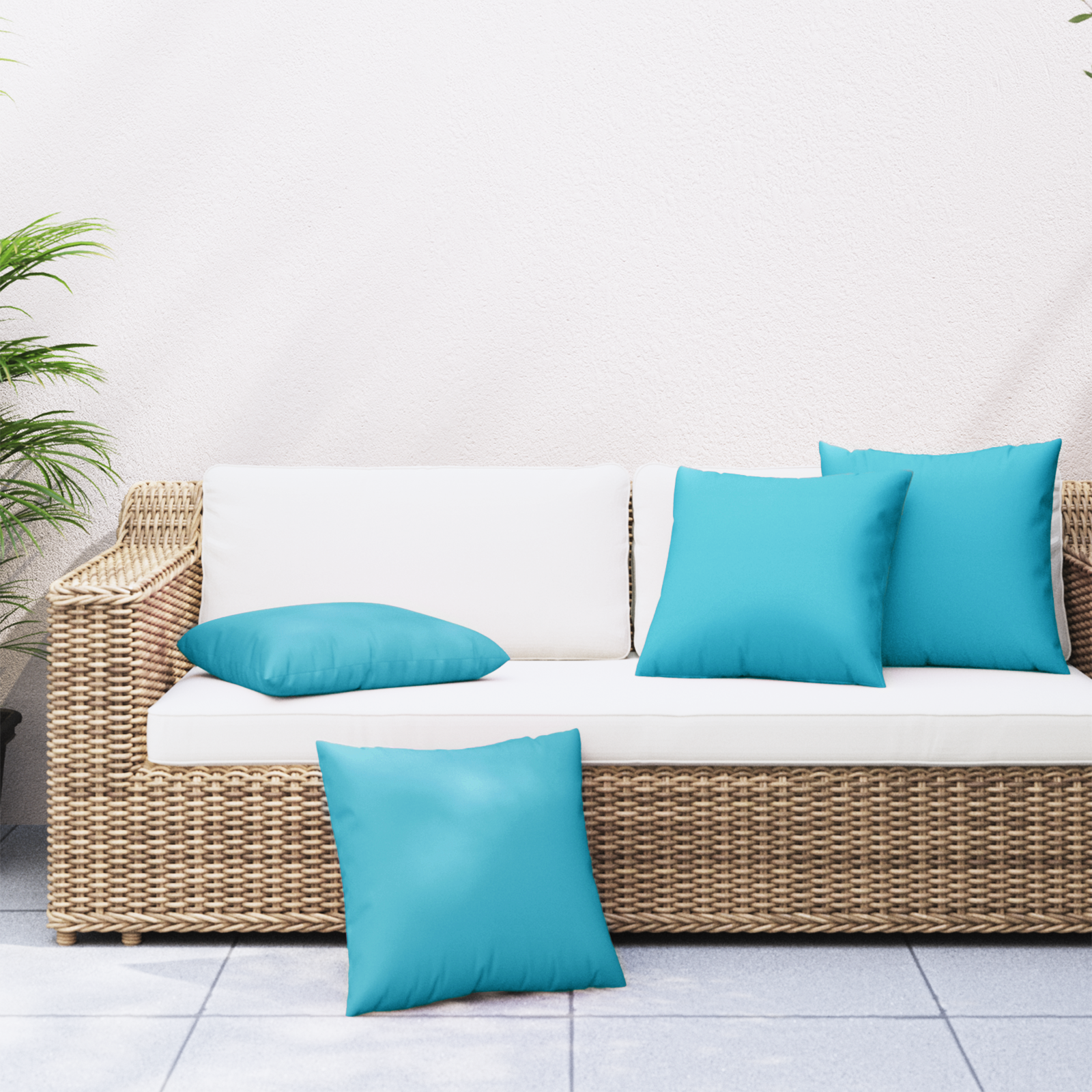 Scatter Kussens 4 stuks Turquoise 40×40 cm Stof