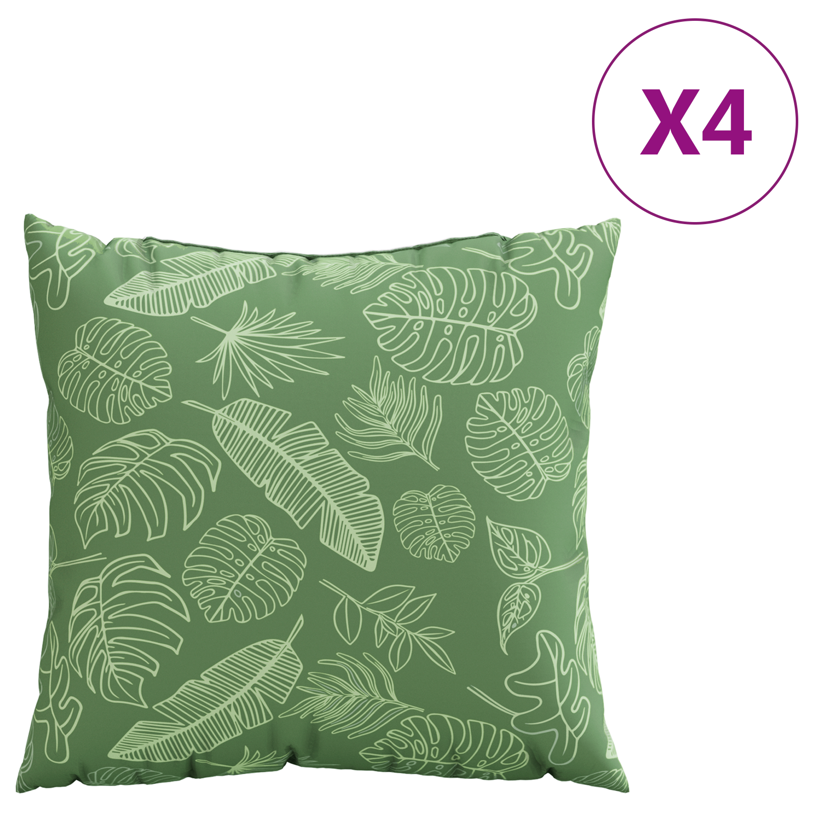 Throw Pillows 4 pcs Leaf Pattern 60x60 cm Fabric - Image 3
