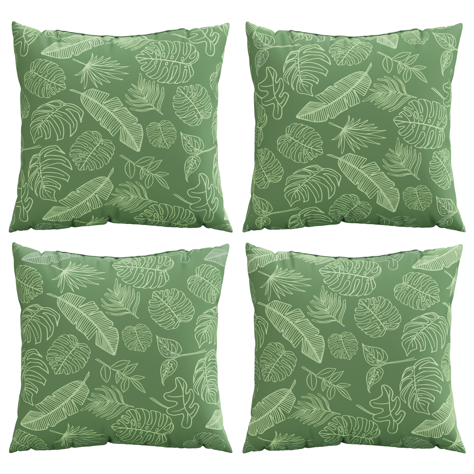 Throw Pillows 4 pcs Leaf Pattern 60x60 cm Fabric - Image 2