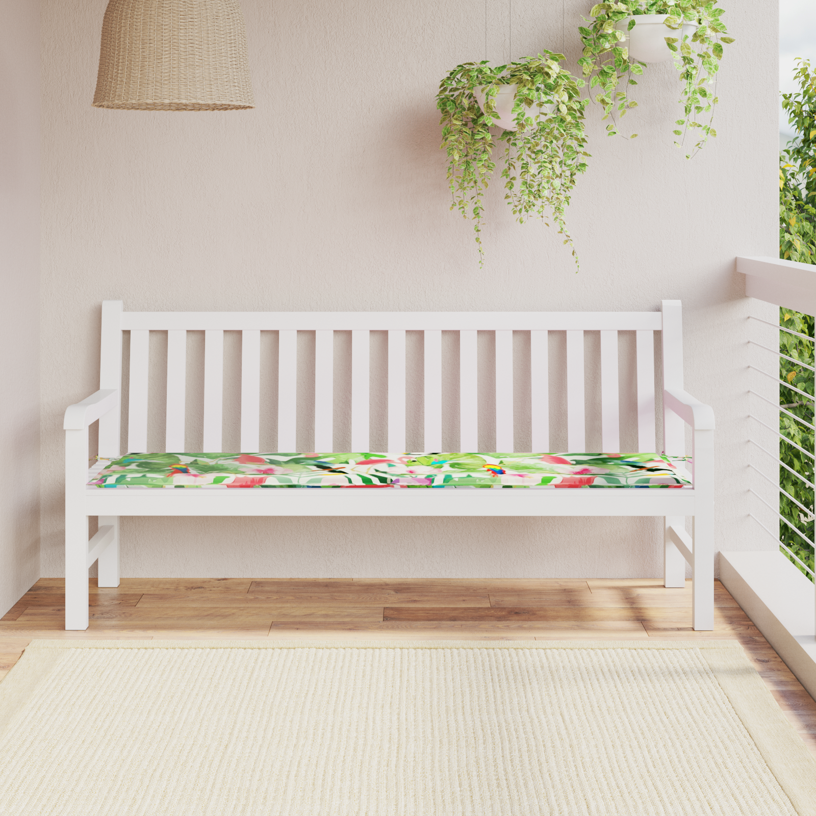 Tuinbankkussen 180x50x4 cm oxford stof meerkleurig