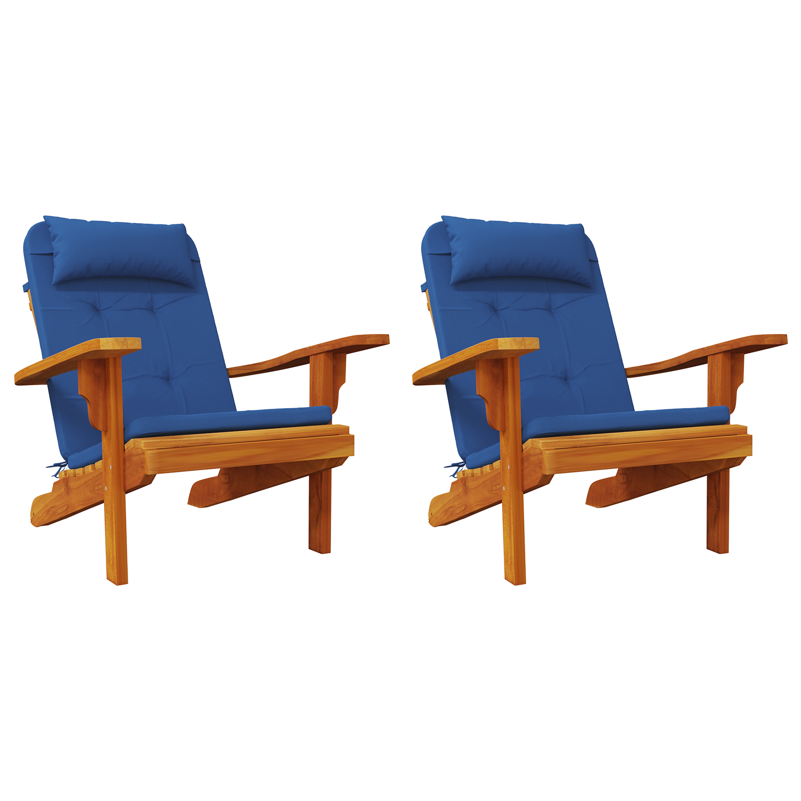 Blaues Kissenset Blau Baumwolle, Holz Standard Kissenset - Dekoration - Your Garden Eden