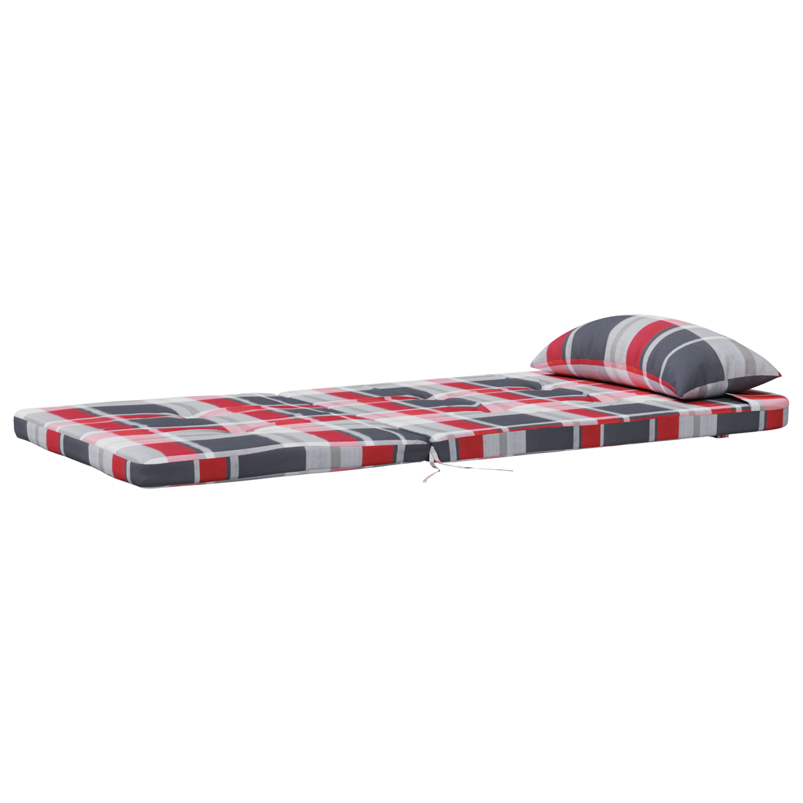 Red Chair Cushions Red check pattern Cotton blend Standard - Image 4