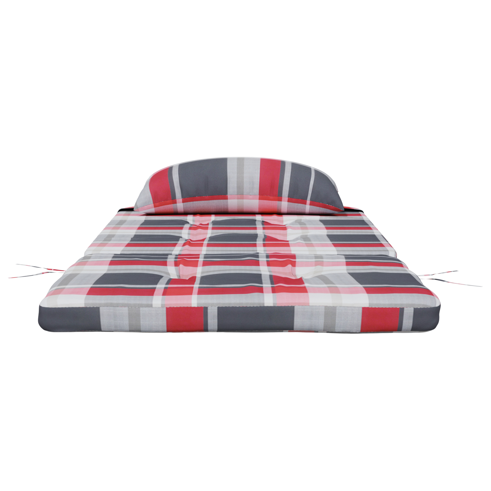 Red Chair Cushions Red check pattern Cotton blend Standard - Image 6